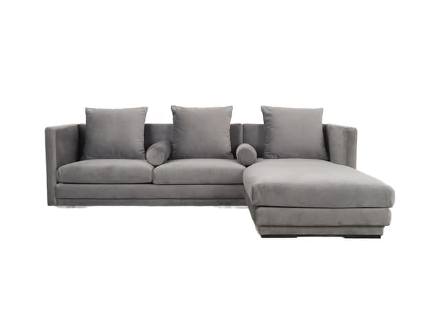 Narożnik, skandynawski design, velvet szary, Polska, XXI w. - WYMIARY