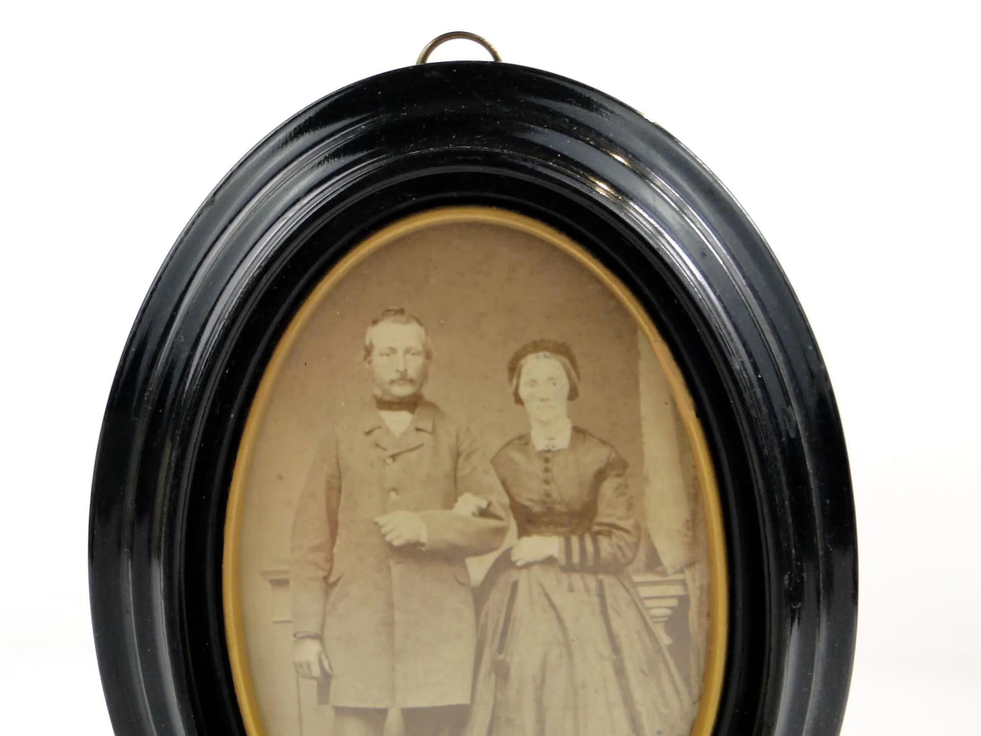 Ramka na zdjęcie eliptyczna, czarna, drewno, Niemcy, początek XX w. - 23968