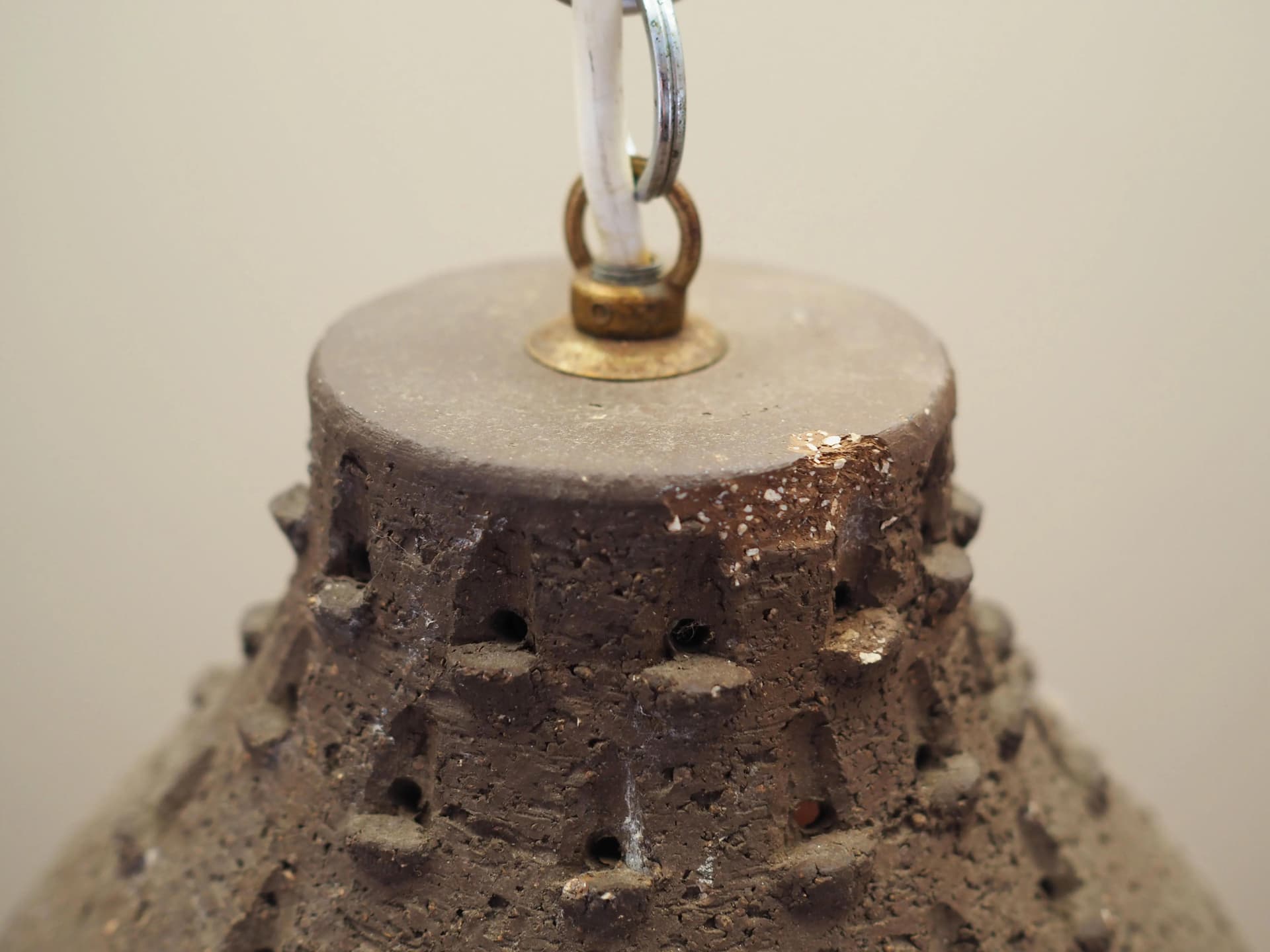 Pendant lamp, dark brown orange, ceramics, Denmark, 1960s. - 23993