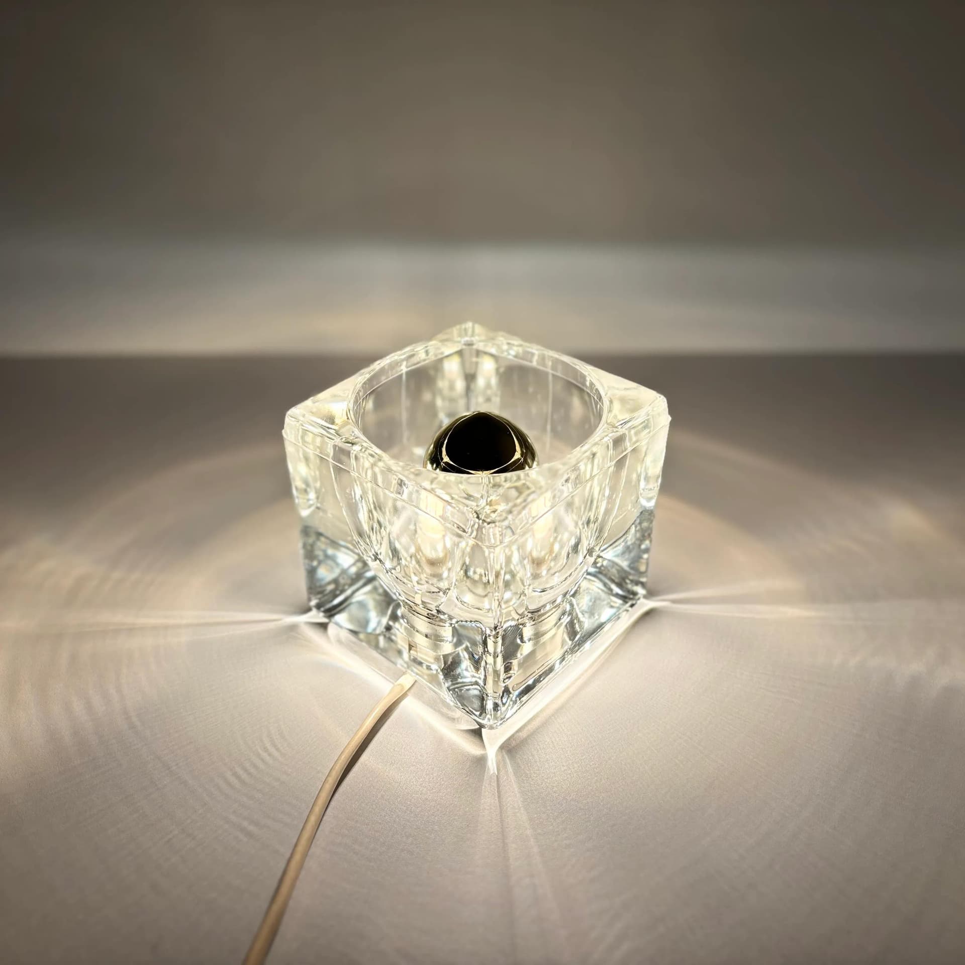 Lampka nocna, szkło transparentne, Peill & Putzler, Niemcy, lata 70. - 24167