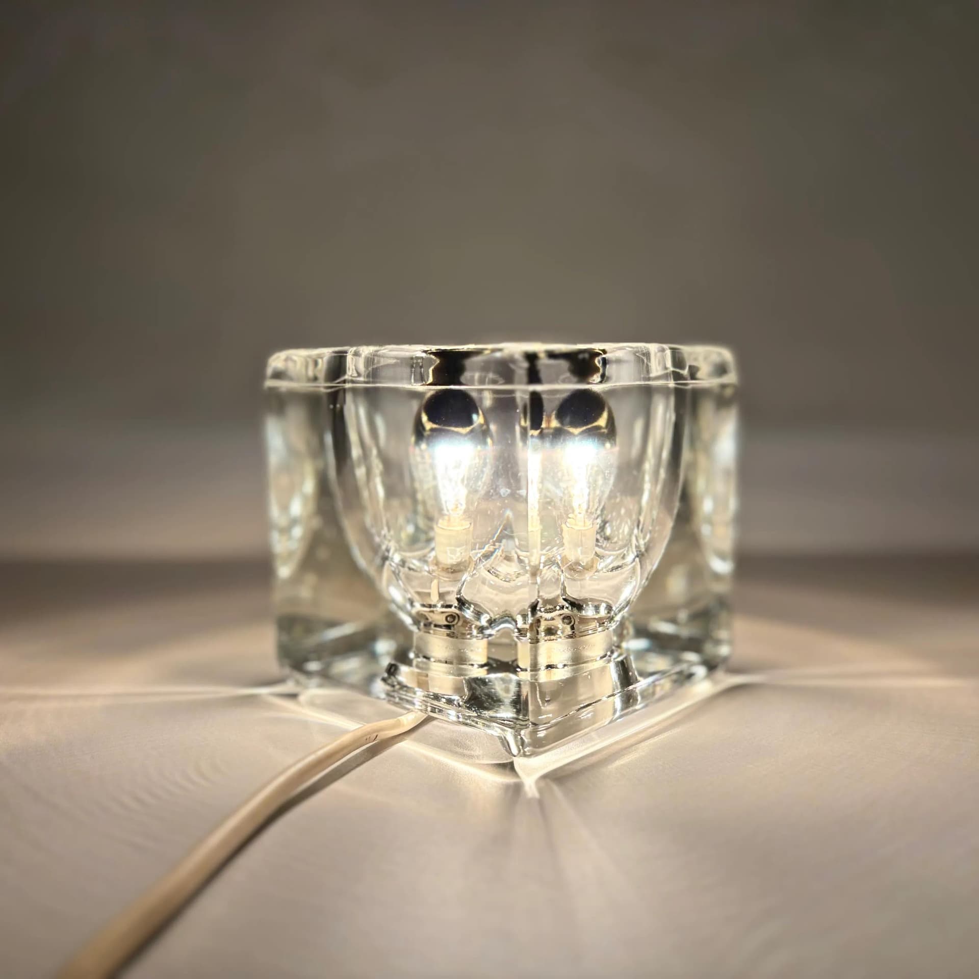 Lampka nocna, szkło transparentne, Peill & Putzler, Niemcy, lata 70. - 24164