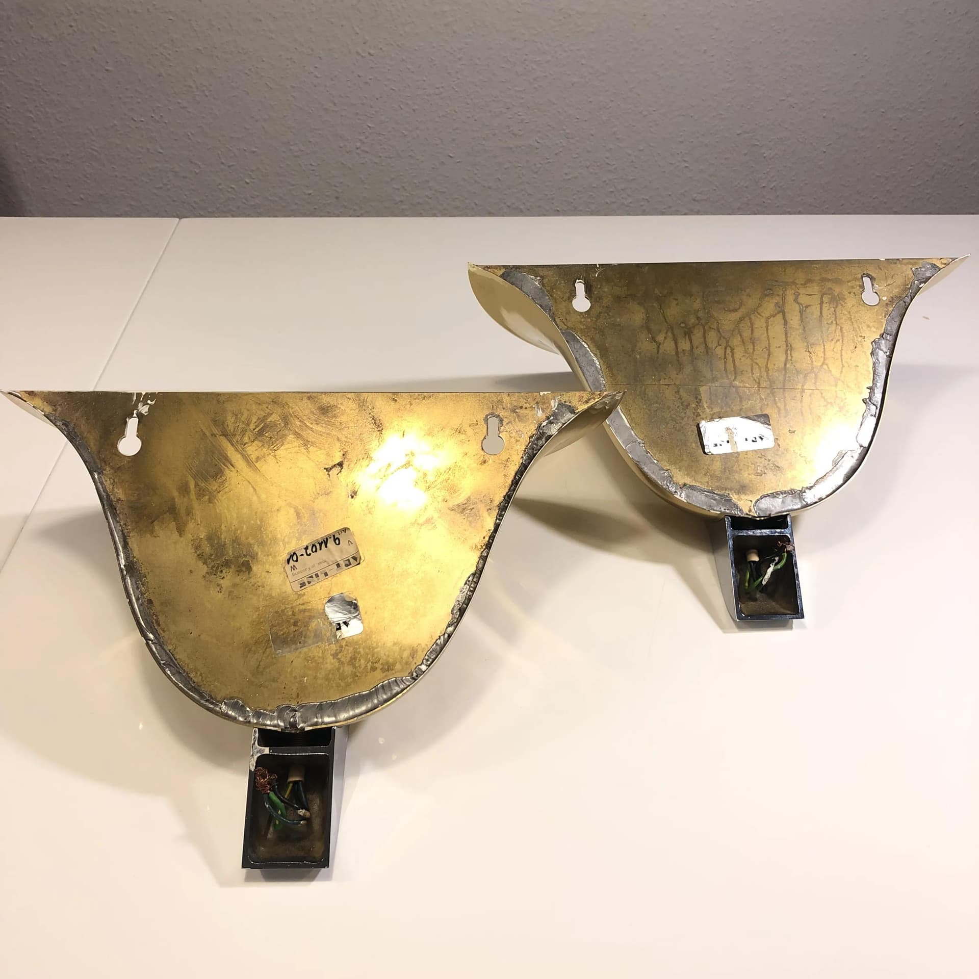 Para kinkietów, Art-Line, mosiądz złoty, Niemcy, lata 80. - 24149