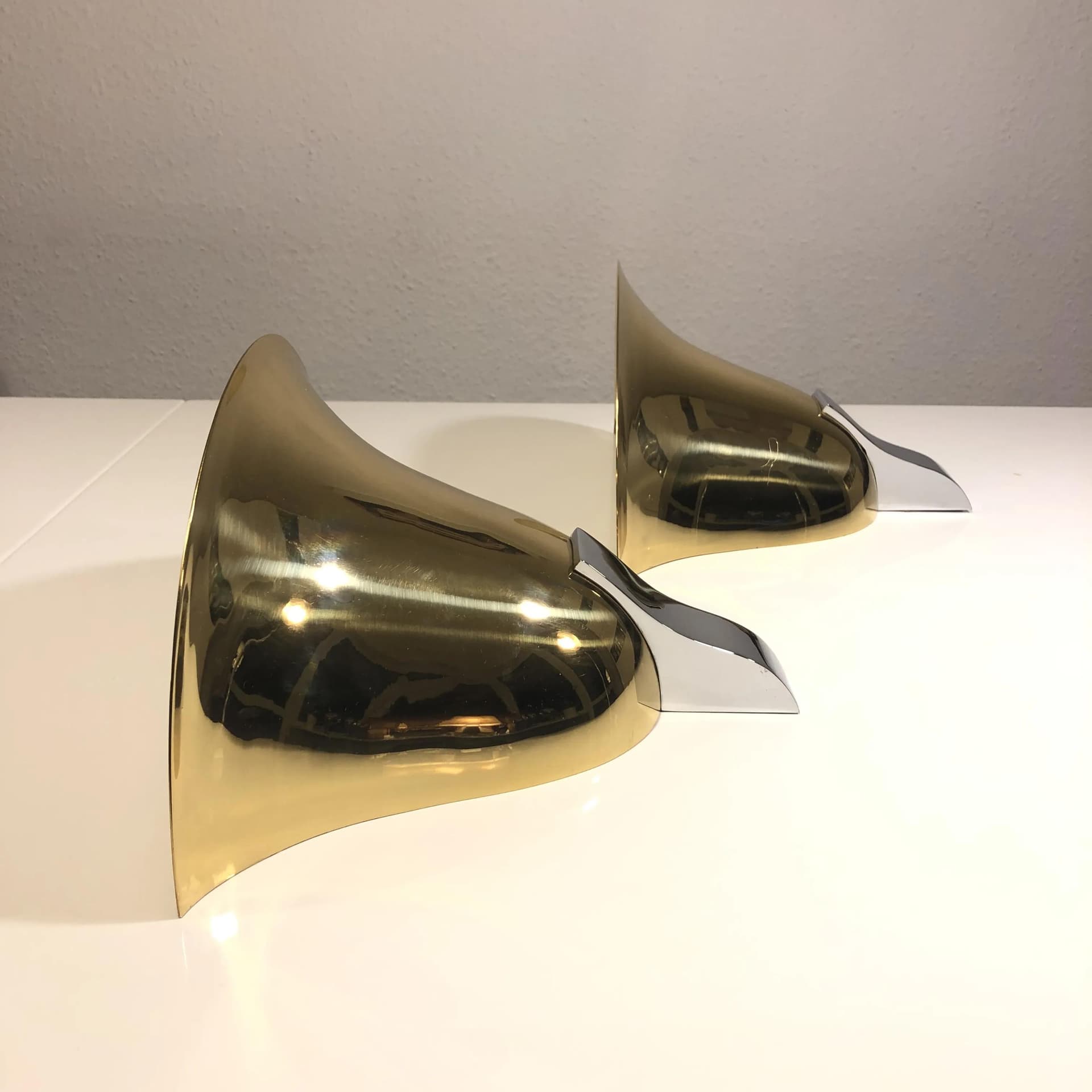 Para kinkietów, Art-Line, mosiądz złoty, Niemcy, lata 80. - 24146