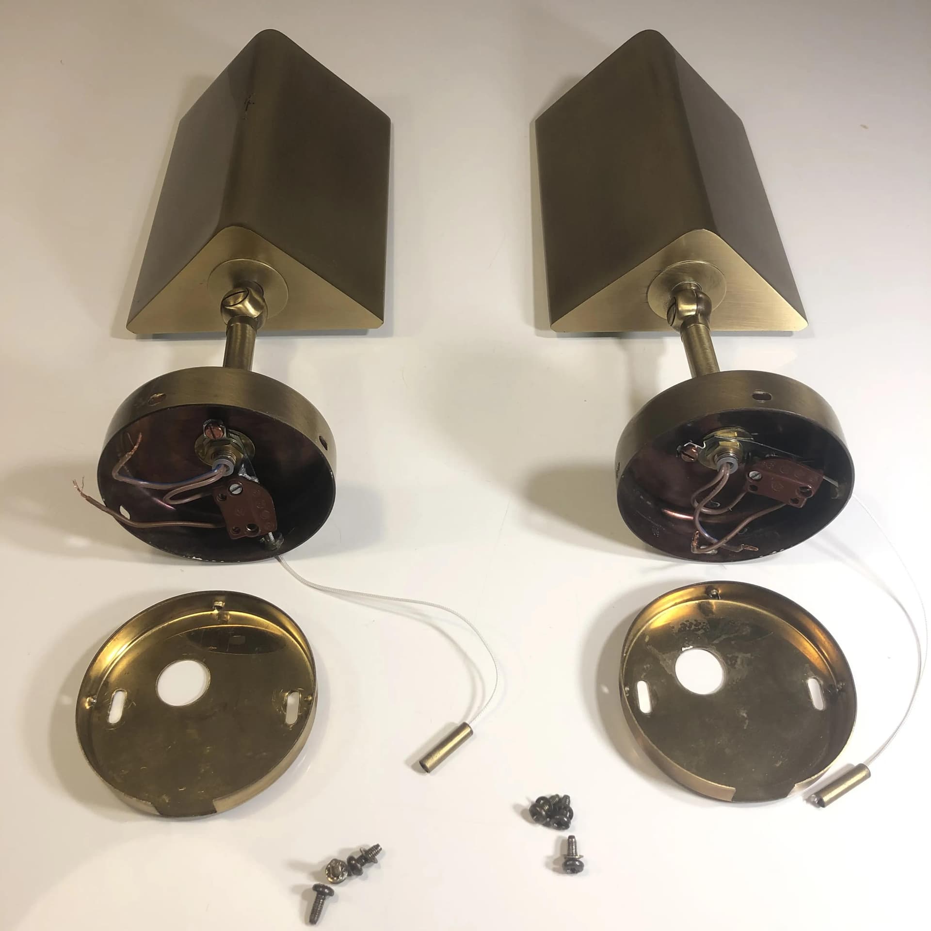 Para kinkietów, mosiądz złoty, Niemcy, lata 80. - 24451