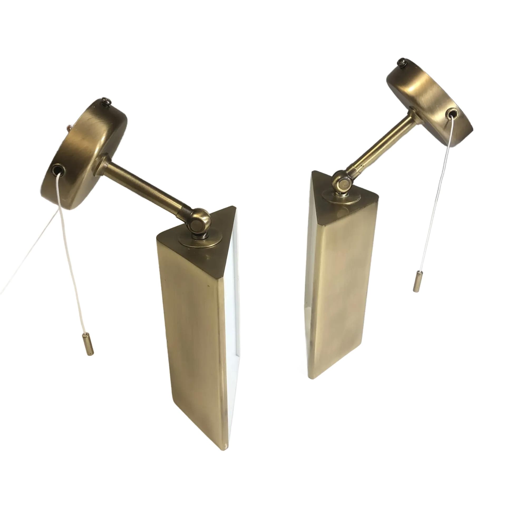 Para kinkietów, mosiądz złoty, Niemcy, lata 80.