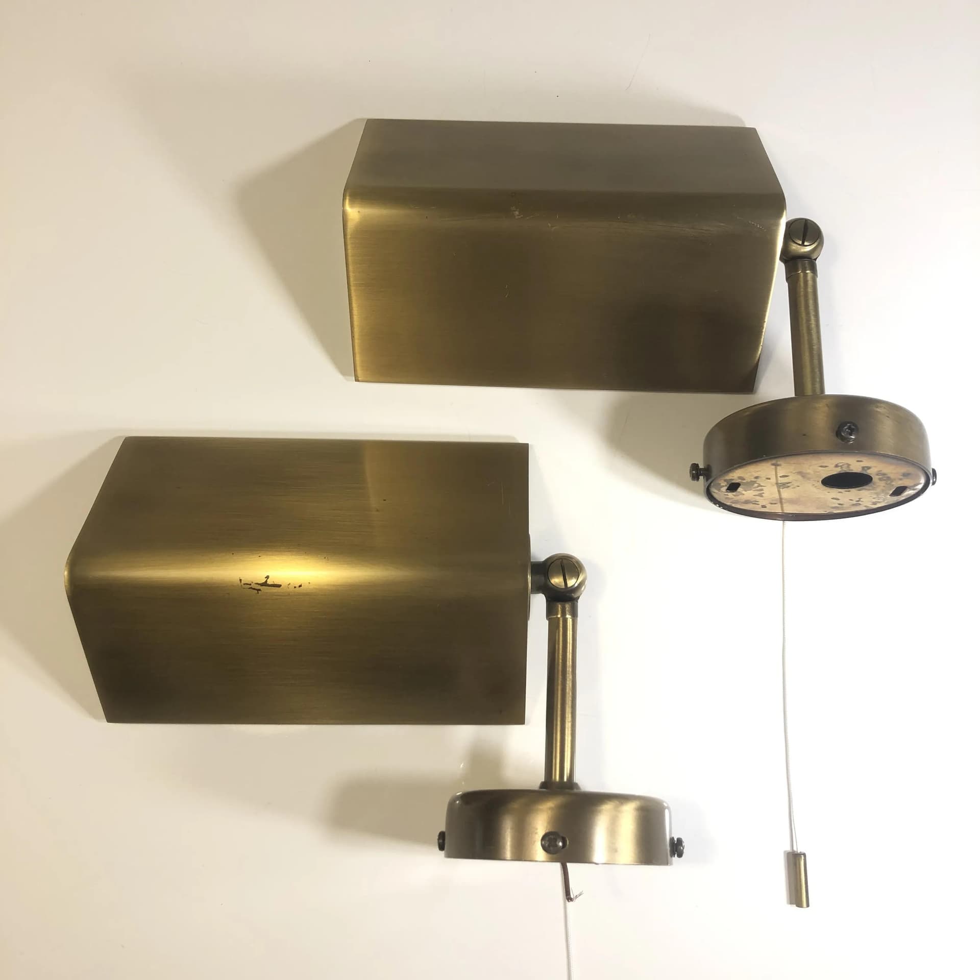 Para kinkietów, mosiądz złoty, Niemcy, lata 80. - 24450