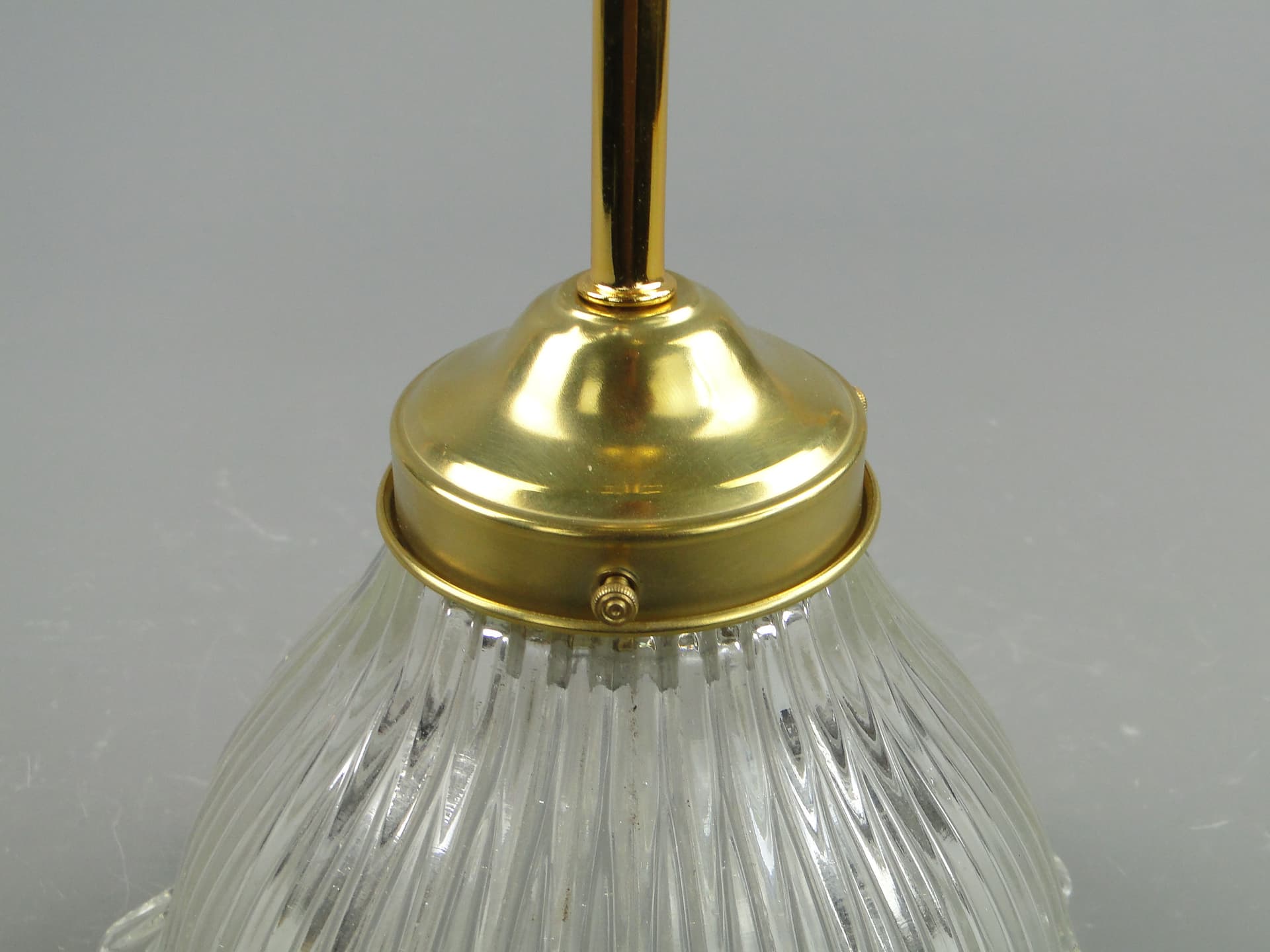 Lampa wisząca Art déco, szkło transparent, Polska, lata 20. - 2613