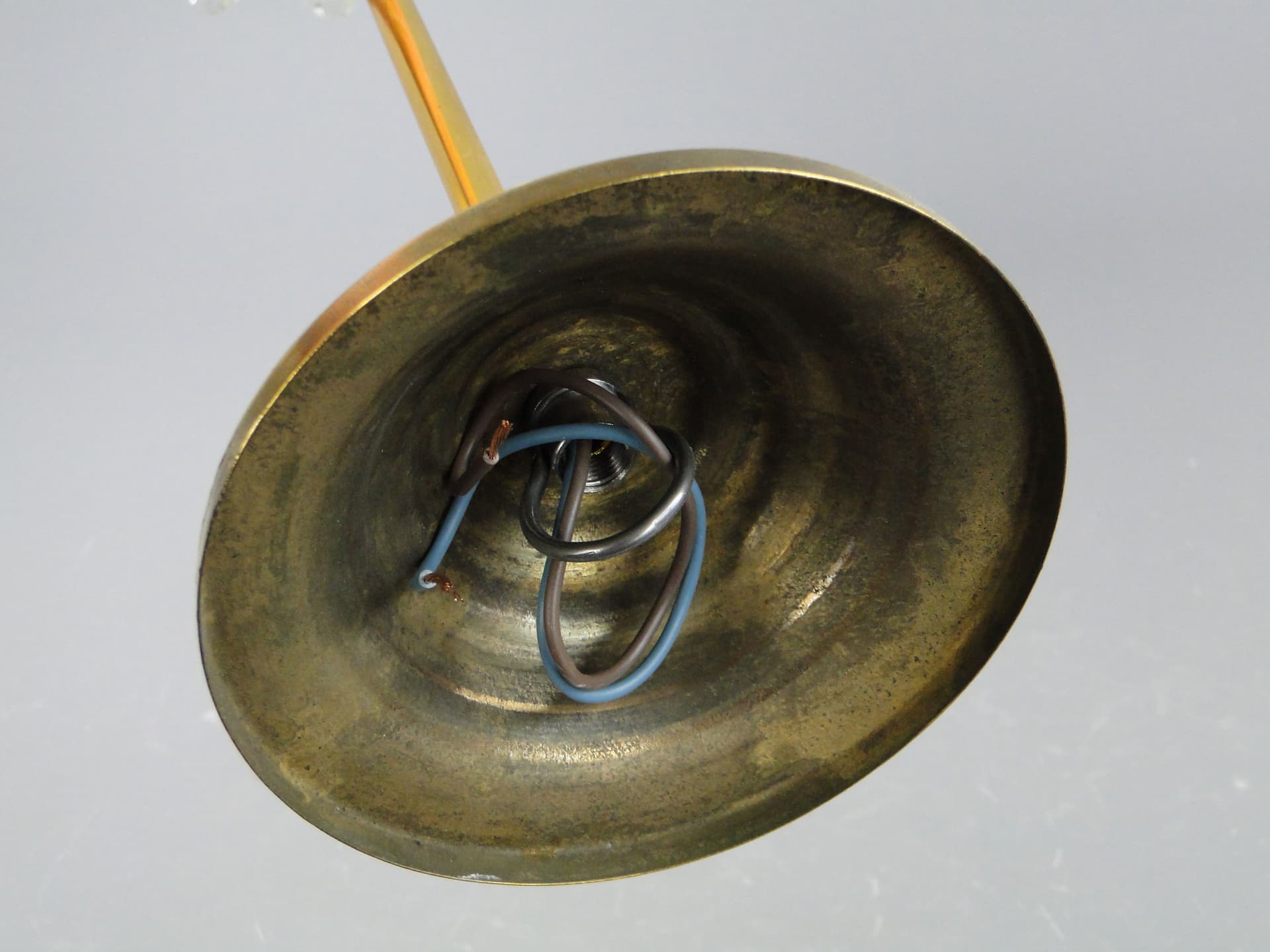 Lampa wisząca Art déco, szkło transparent, Polska, lata 20. - 2612