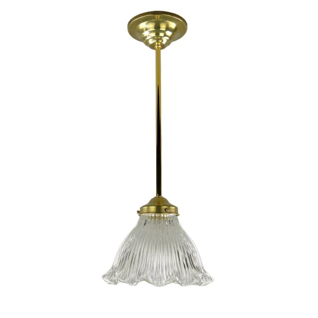 Lampa wisząca Art déco, szkło transparent, Polska, lata 20. - WYMIARY