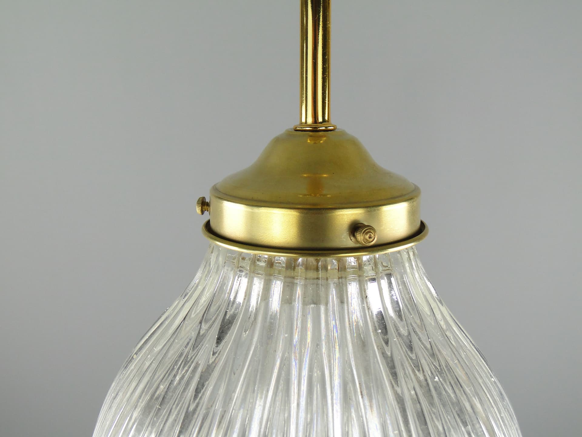 Lampa wisząca Art déco, szkło transparent, Polska, lata 20. - 2614