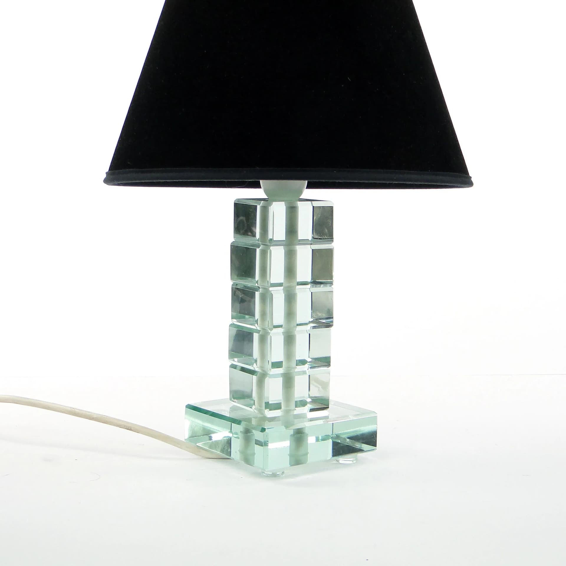 Lampa stołowa, kryształ transparentny, Polska, lata 90. - 24510