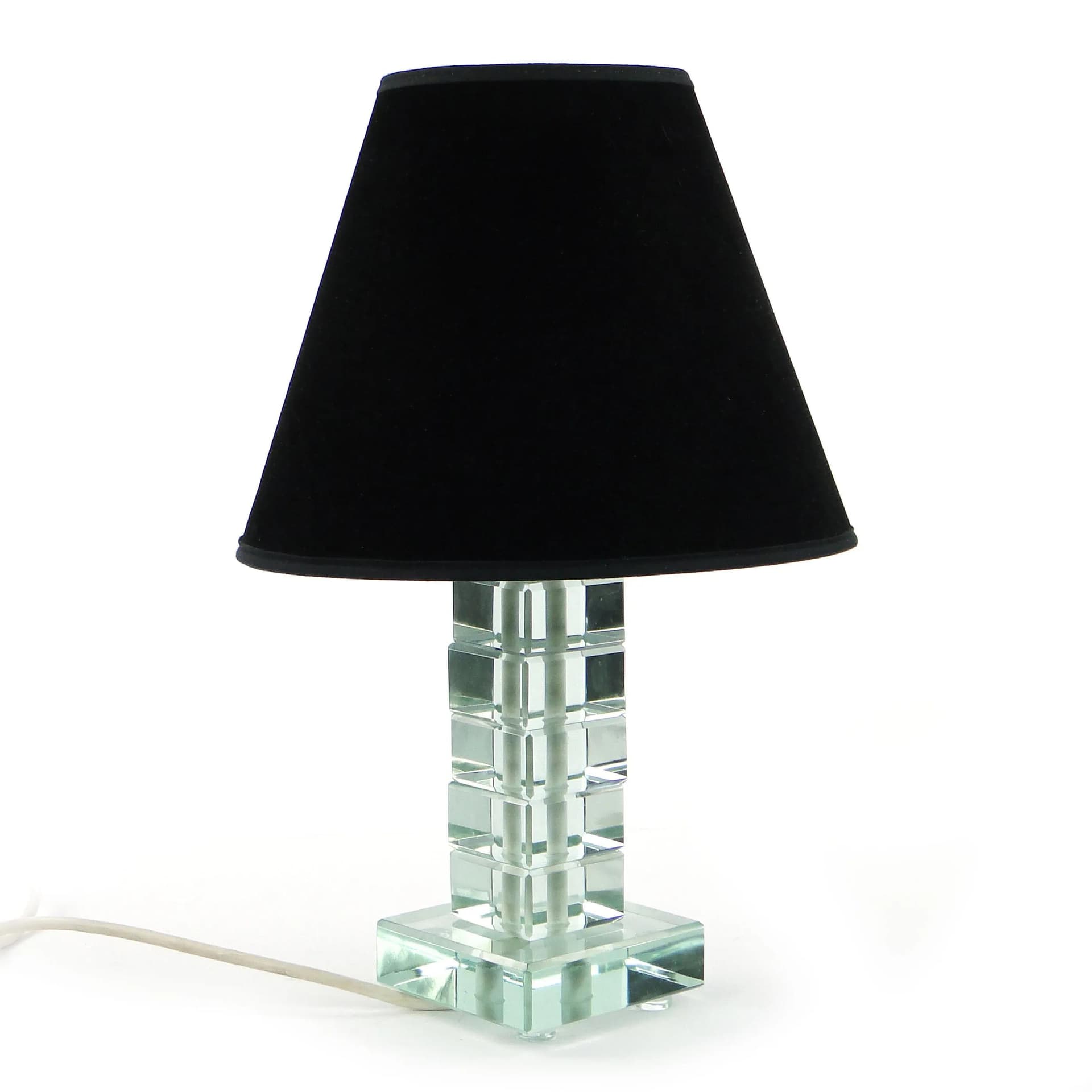 Lampa stołowa, kryształ transparentny, Polska, lata 90. - 24513