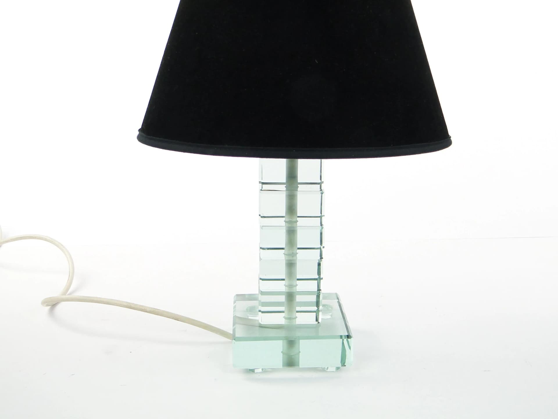 Lampa stołowa, kryształ transparentny, Polska, lata 90. - 24511