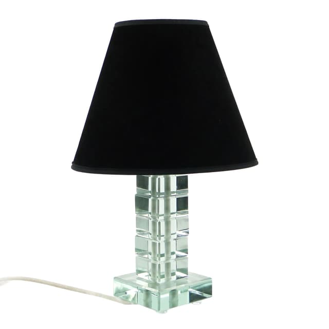 Lampa stołowa, kryształ transparentny, Polska, lata 90. - WYMIARY