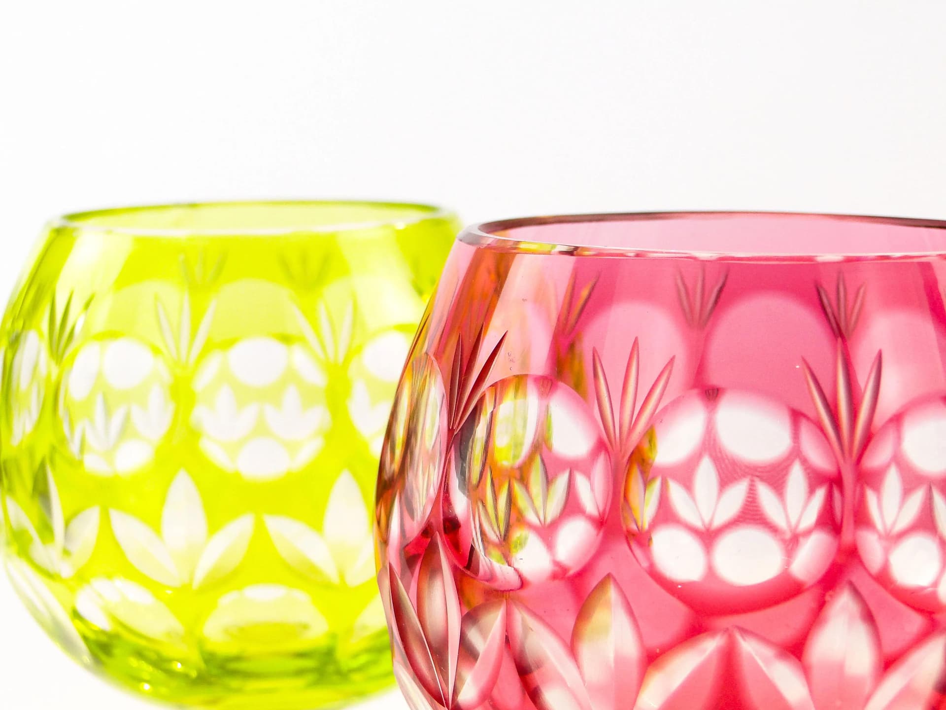 Czerwony kryształowy kielich do wina, art déco, Austria, lata 30. - 24492