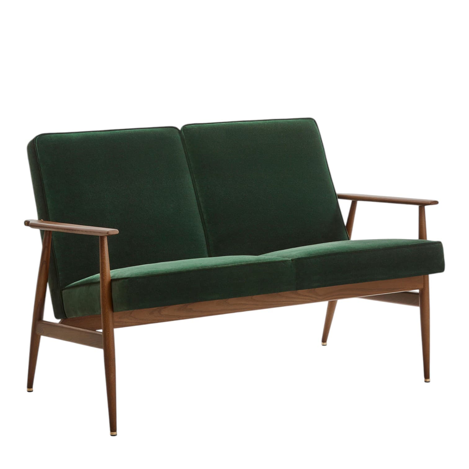 Sofa dzielona Fox, Velvet Bottle Green, jesion, 366 Concept