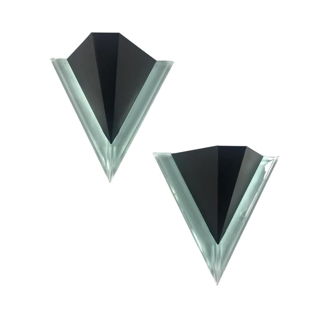 Pair of wall sconces Art Déco, black steel, clear acrylic, Germany, 1990s. - DIMENSION