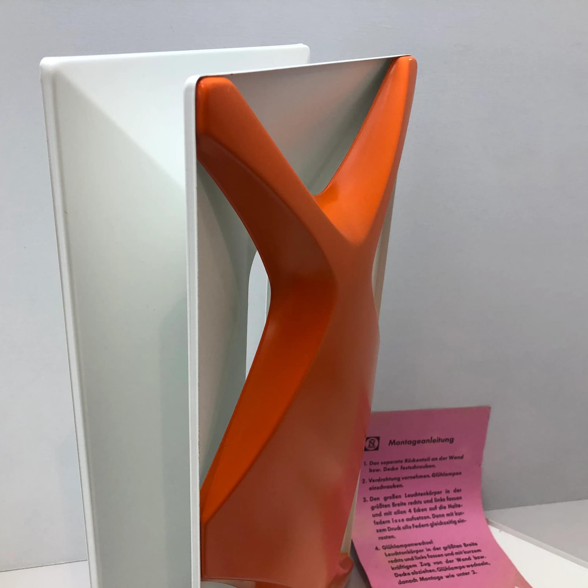 Kinkiet Space Age, pomarańczowy, metal, proj. K. Link, Niemcy, lata 70. - 24624