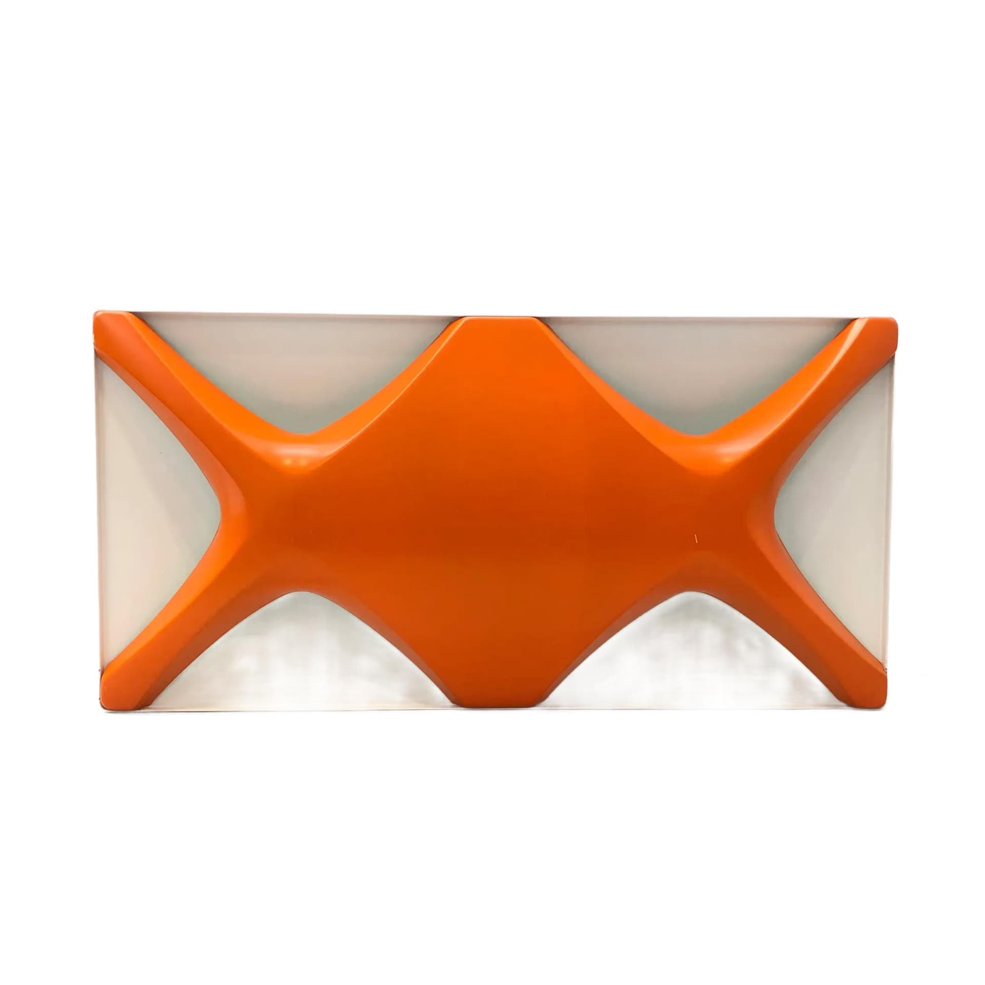 Kinkiet Space Age, pomarańczowy, metal, proj. K. Link, Niemcy, lata 70.