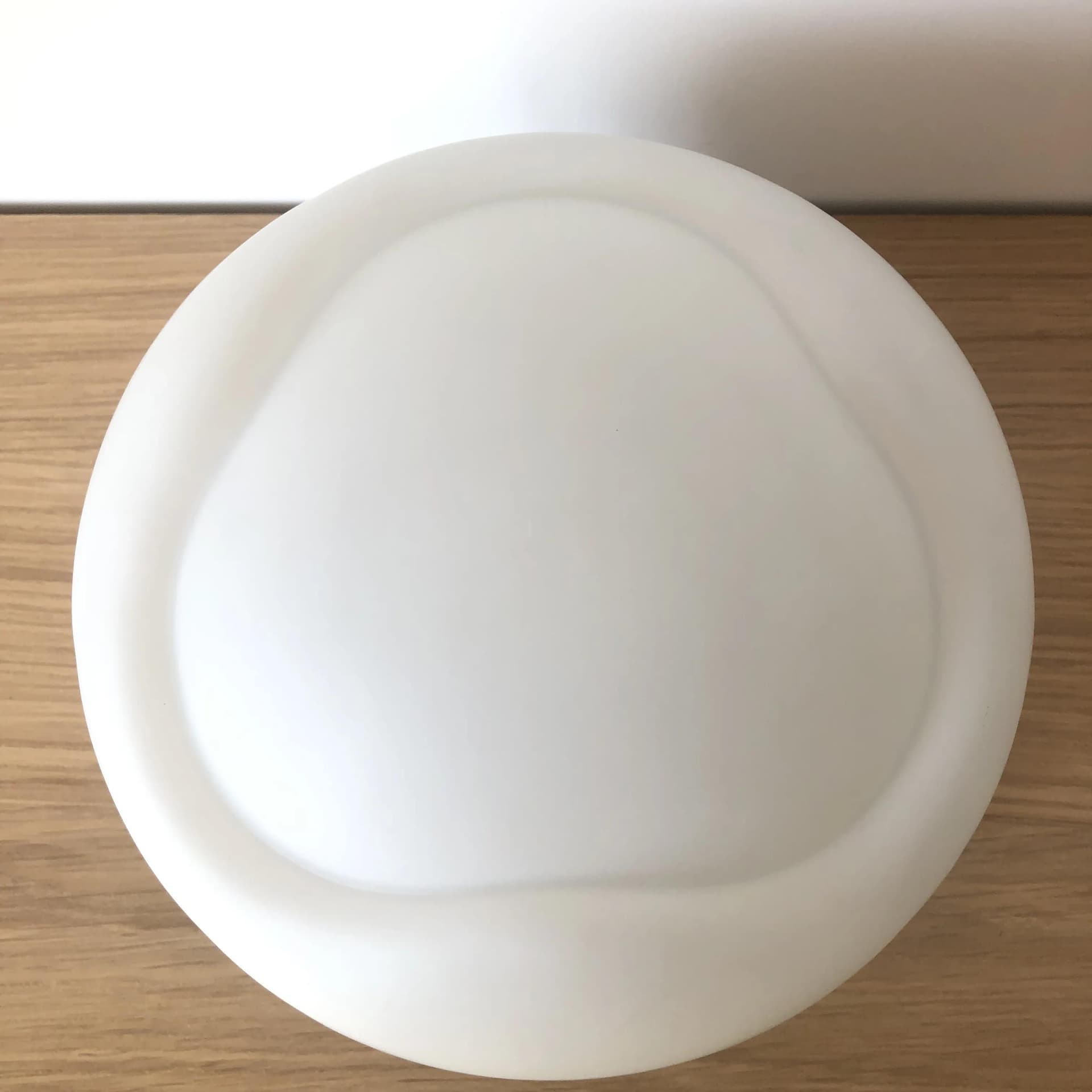 Plafon Space Age, szkło opalowe białe, stal chromowana, Niemcy, lata 70. - 24934