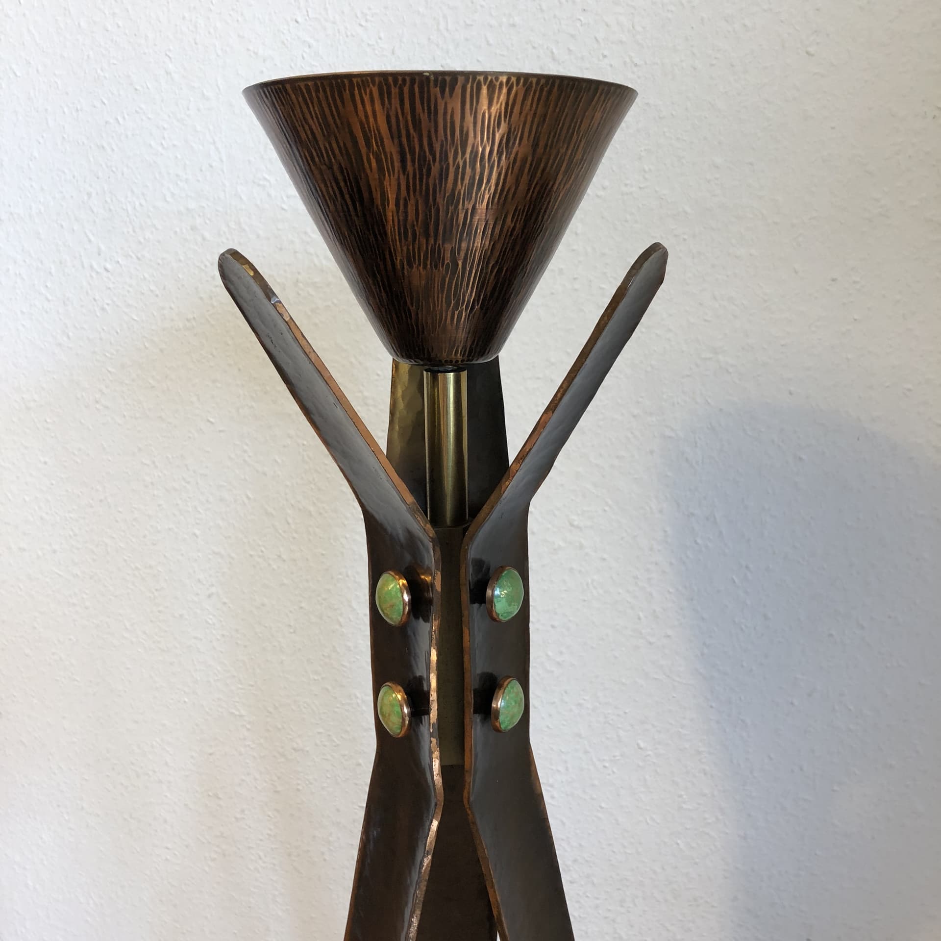 Miedziany podłogowy świecznik, Niemcy, lata 60. - 24930