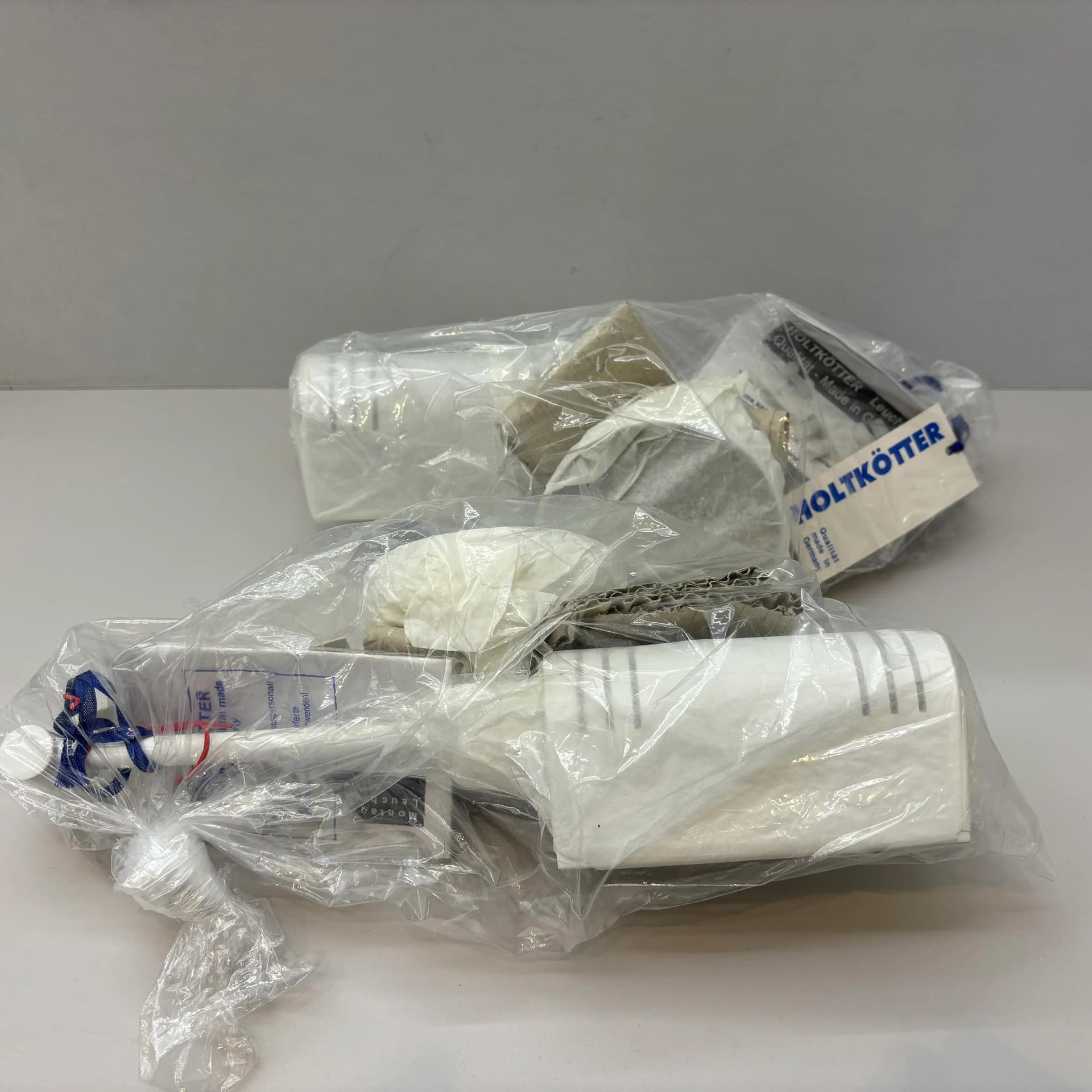 Para kinkietów, Holtkötter, metal biały, Niemcy, lata 90. - 24913