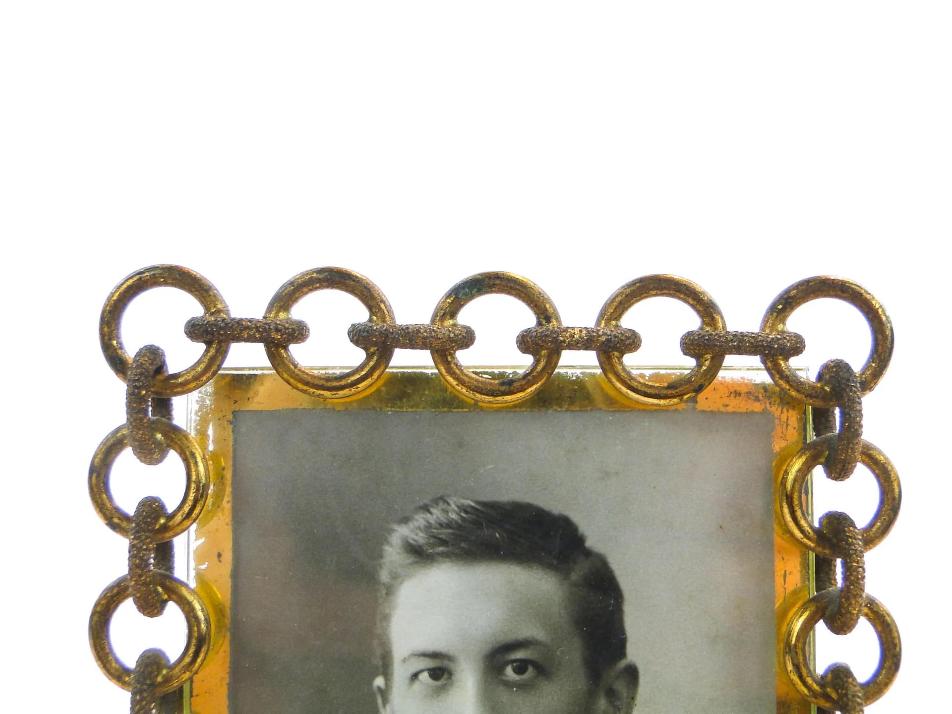 Ramka na zdjęcie, Art Nouveau, mosiądz złocony, Austria, XIX wiek - 24996