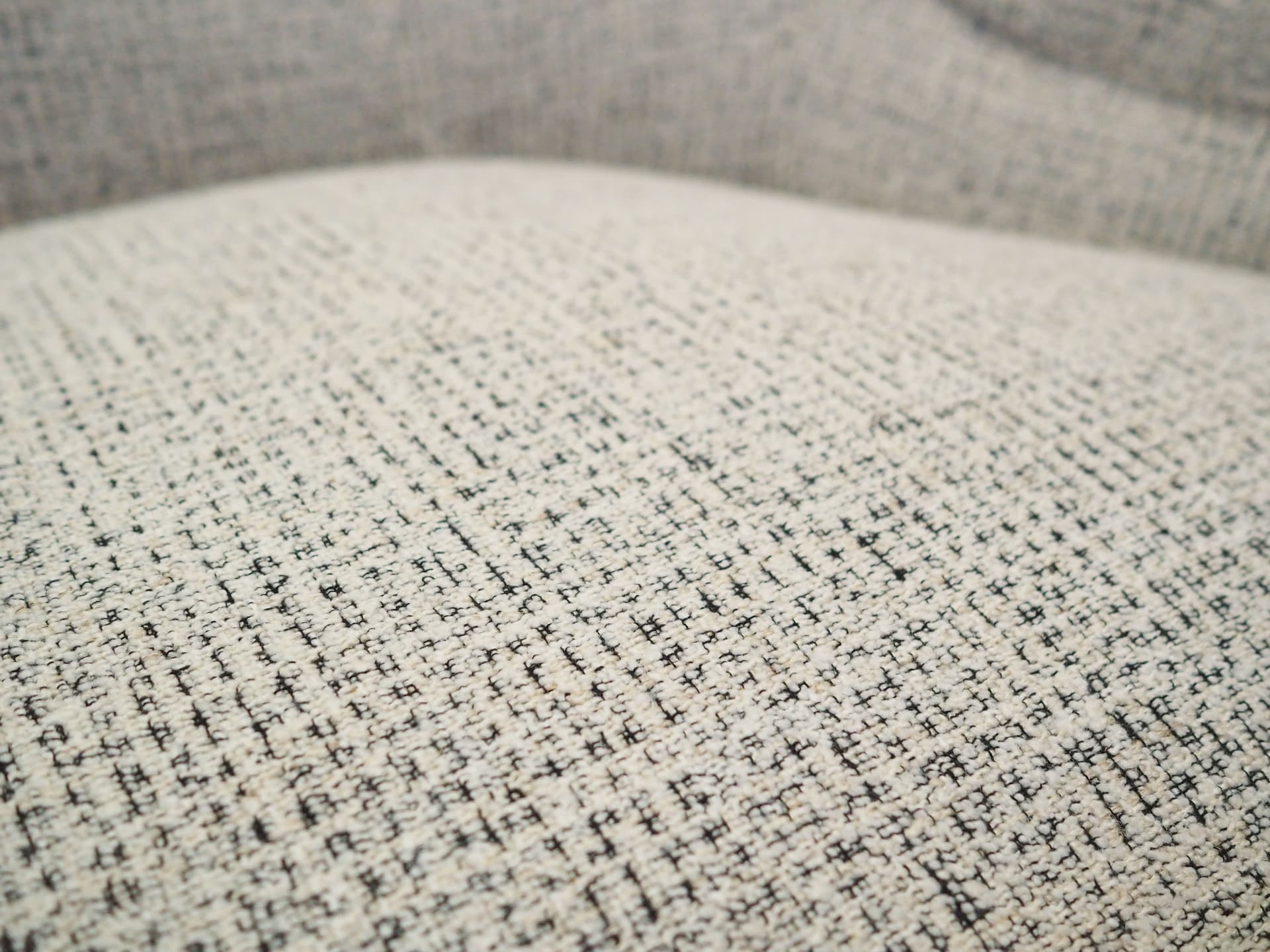 Sofa, biały melanż, tkanina, drewno, Włochy, lata 60. - 66349