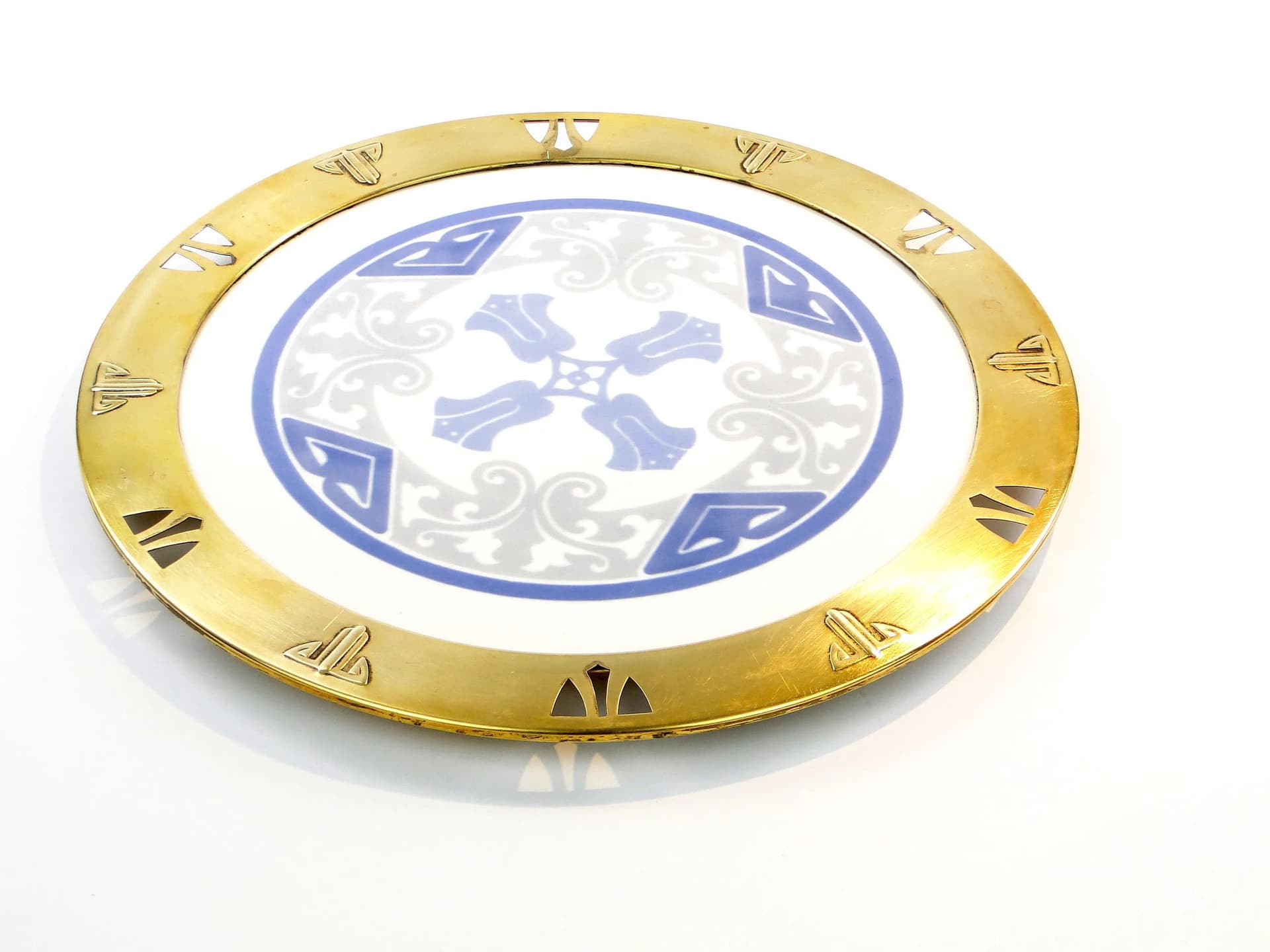 Brass and Ceramic Art Nouveau Tray, Austria, 1920s - 24963