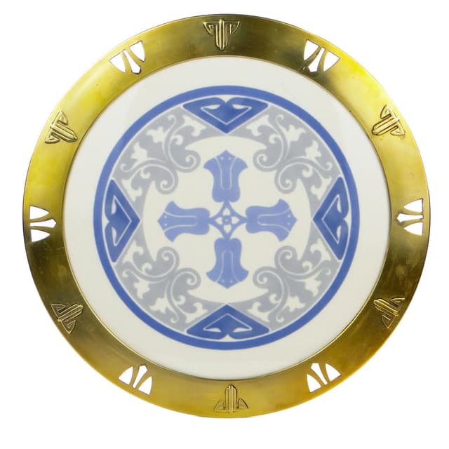 Brass and Ceramic Art Nouveau Tray, Austria, 1920s - DIMENSION