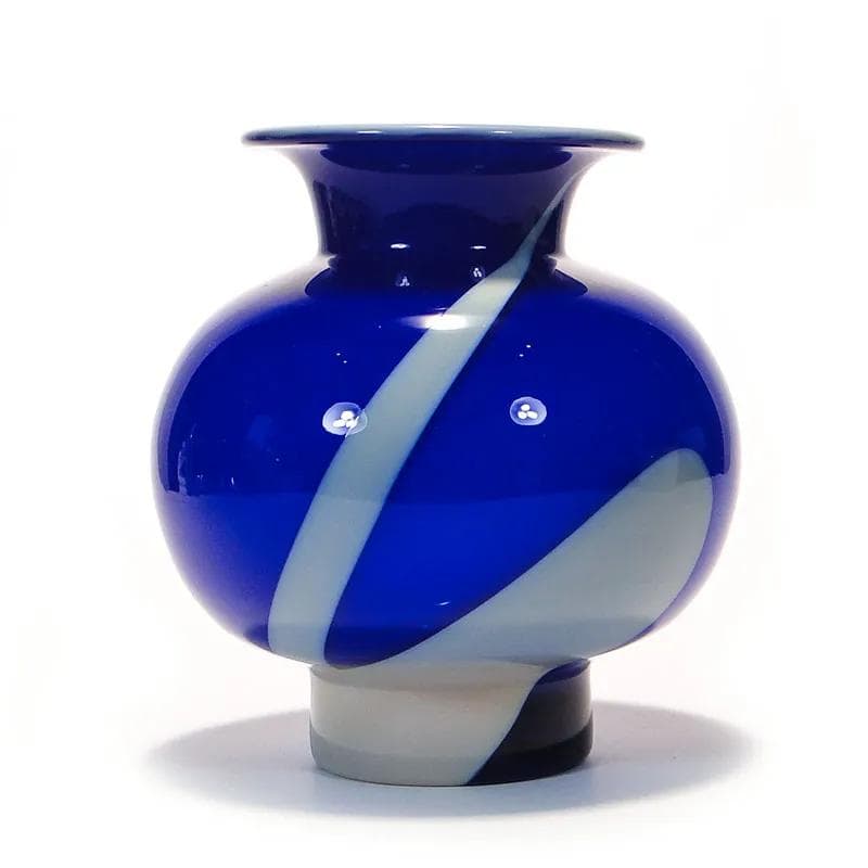 Wazon Cyntia, szkło niebieski, proj. Z. Horbowy, Polska, lata 70. - 24952