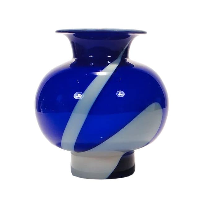 Wazon Cyntia, szkło niebieski, proj. Z. Horbowy, Polska, lata 70. - WYMIARY