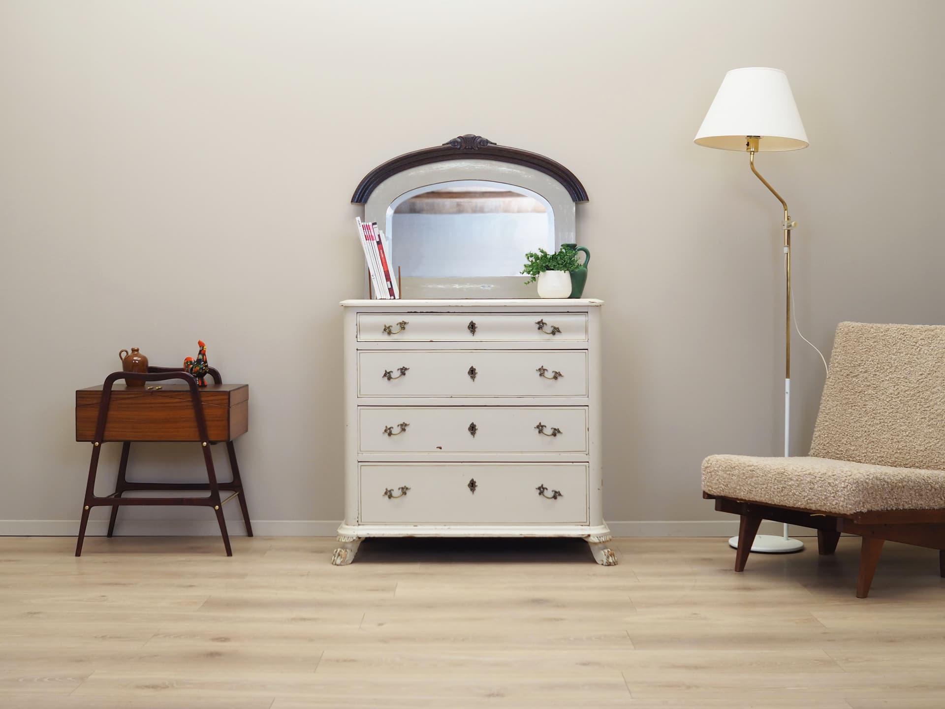 Wall mirror, grey oak, Denmark, 1960s - 66331