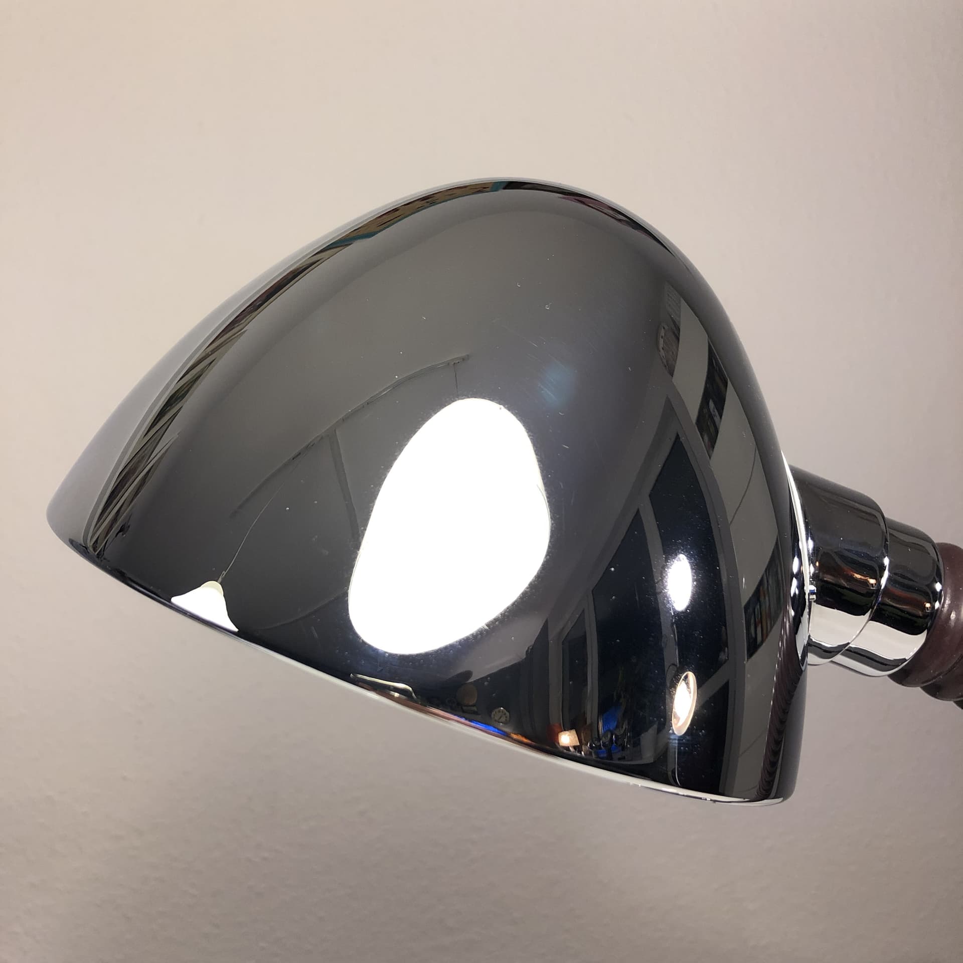 Lampa biurkowa, stal chromowana srebrna, Niemcy, lata 70. - 25187