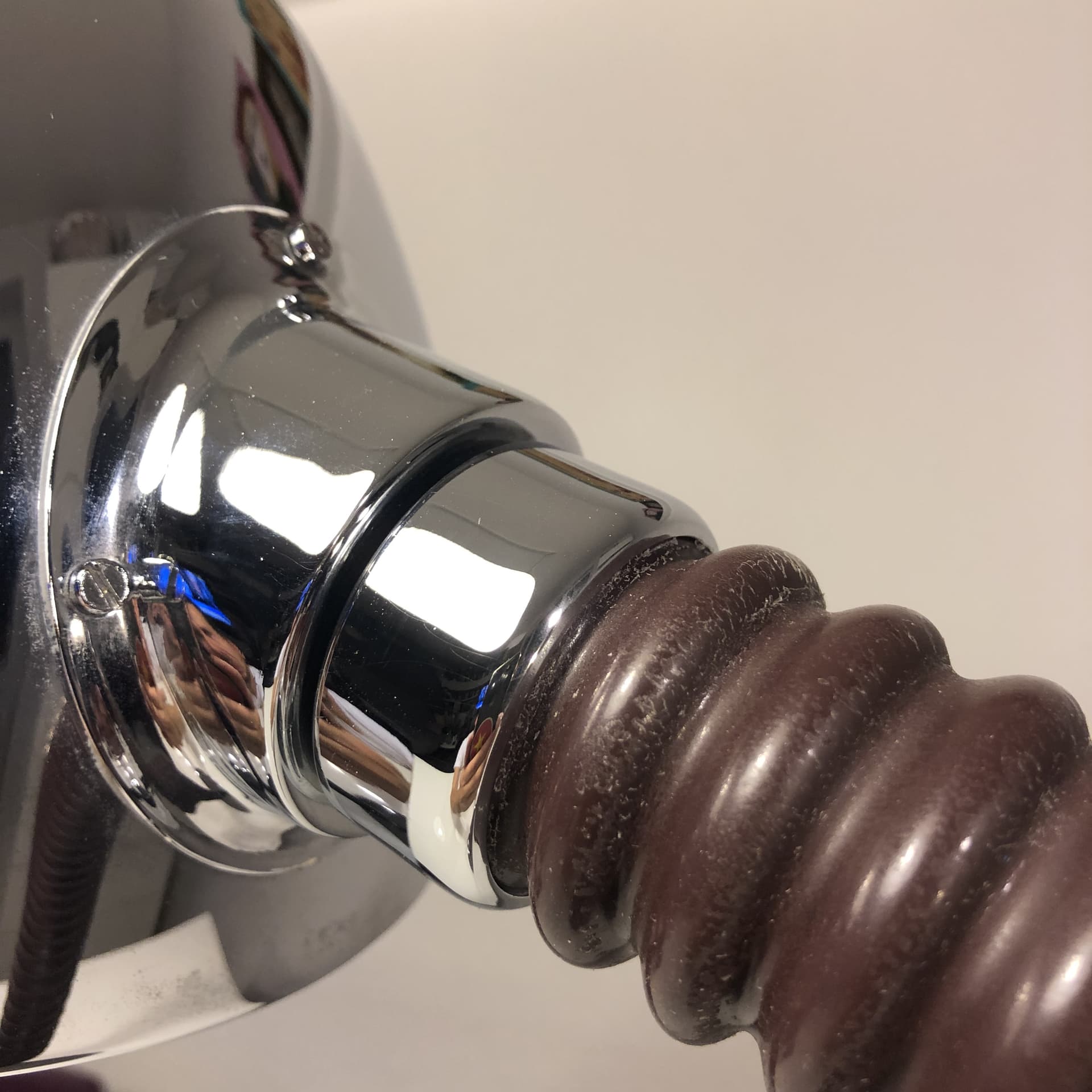 Lampa biurkowa, stal chromowana srebrna, Niemcy, lata 70. - 25186