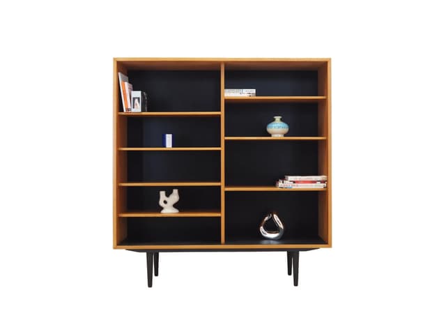 Bookshelf, yellow ash, black wood, by B. Mogensen, Sweden, 1960s. - DIMENSION