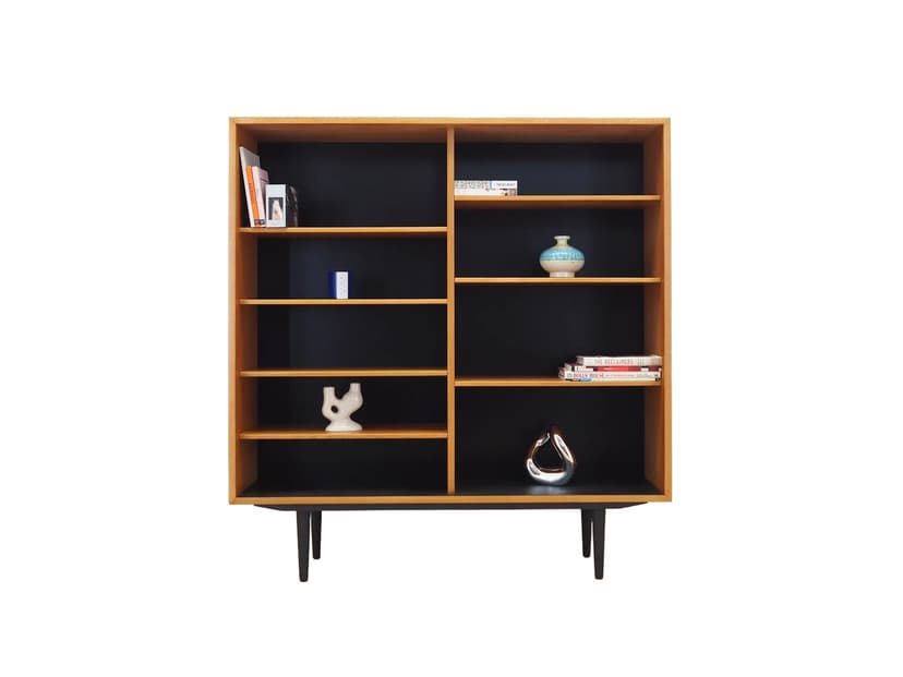 Regał, jesion żółty, drewno czarny, proj. B. Mogensen, Szwecja, lata 60.