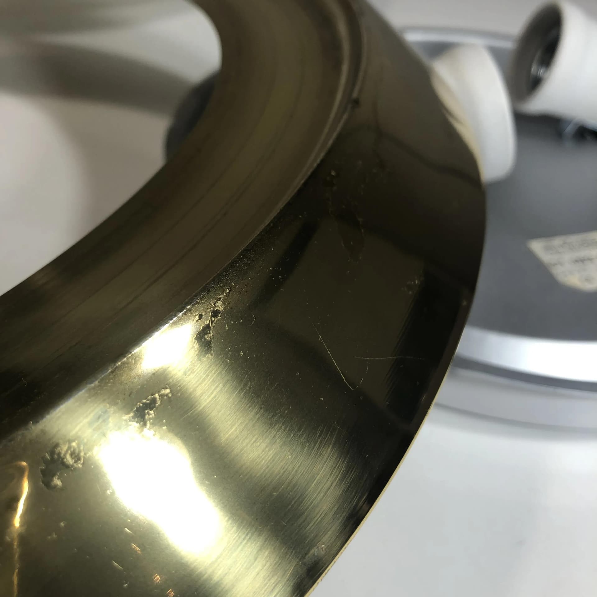 Biały, złocony plafon z opalowego szkła, Böhmer Leuchten, Niemcy, lata 90. - 25177