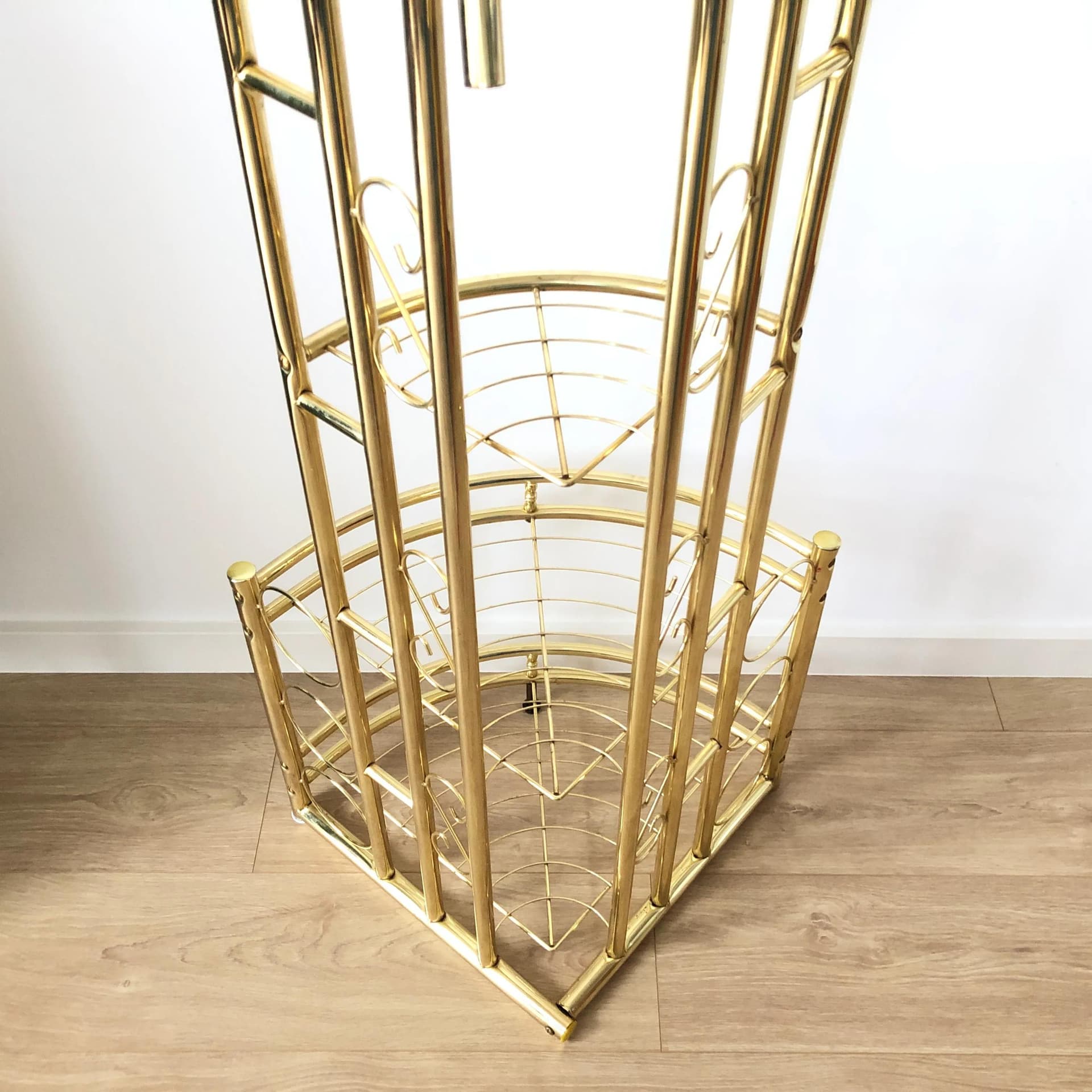 Etażerka narożna, złoty, metal, Niemcy, lata 80. - 25164