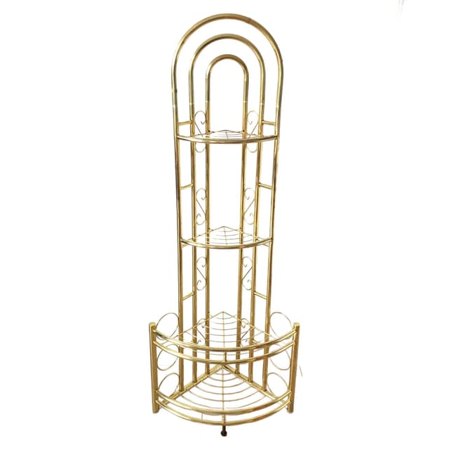 Etażerka narożna, złoty, metal, Niemcy, lata 80. - WYMIARY