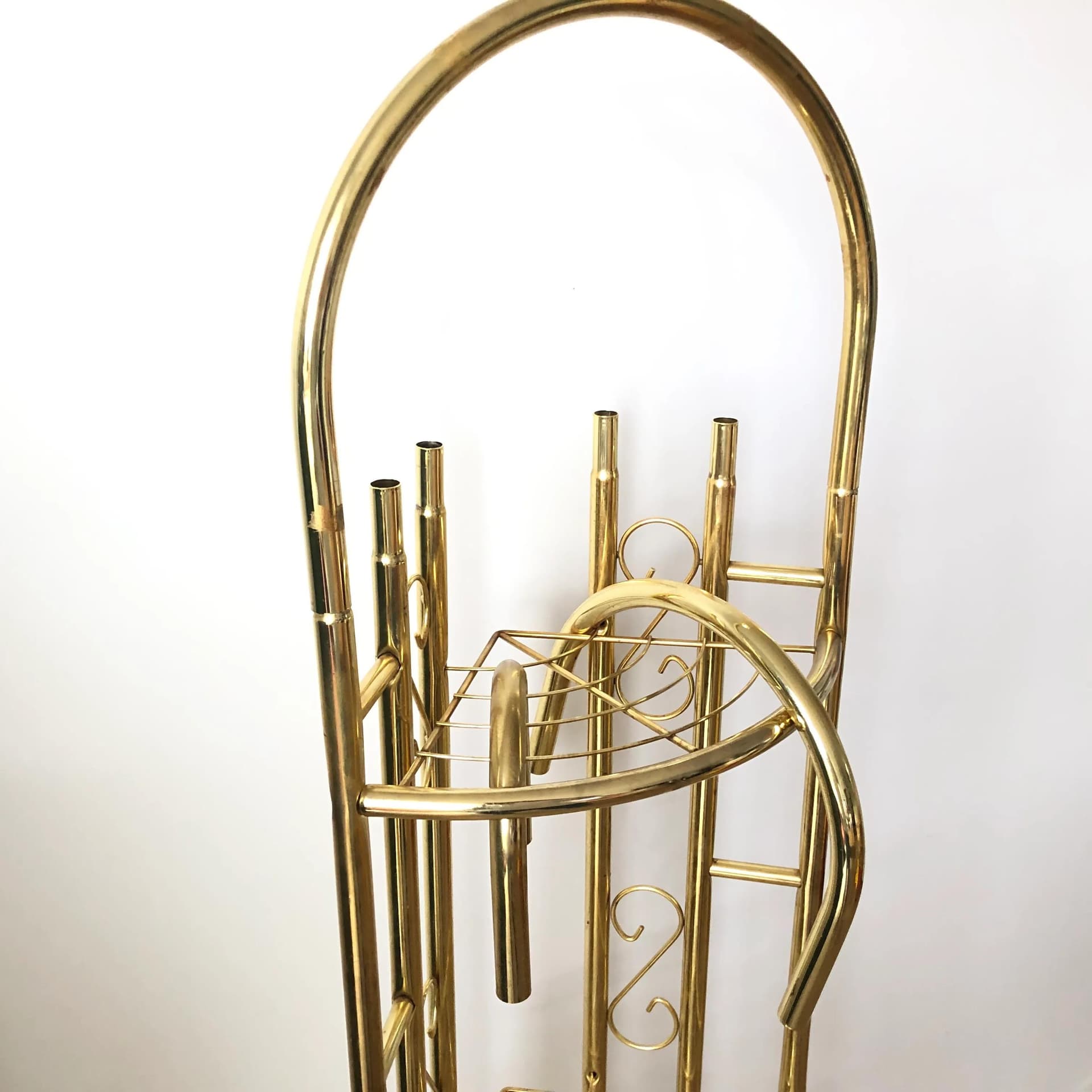 Etażerka narożna, złoty, metal, Niemcy, lata 80. - 25166