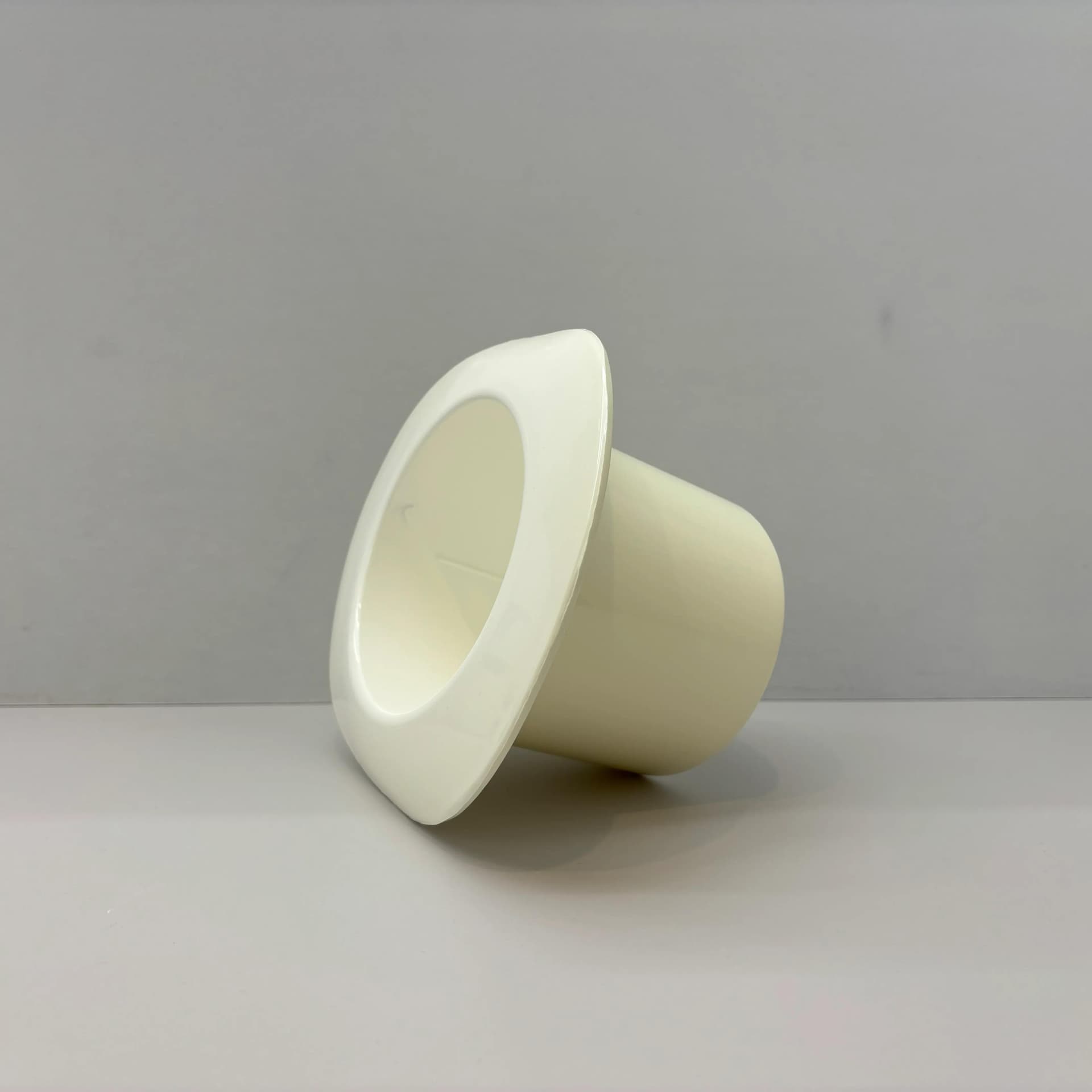 Decorative container, ivory white plastic, Koziol, Germany, 1980s. - 25465