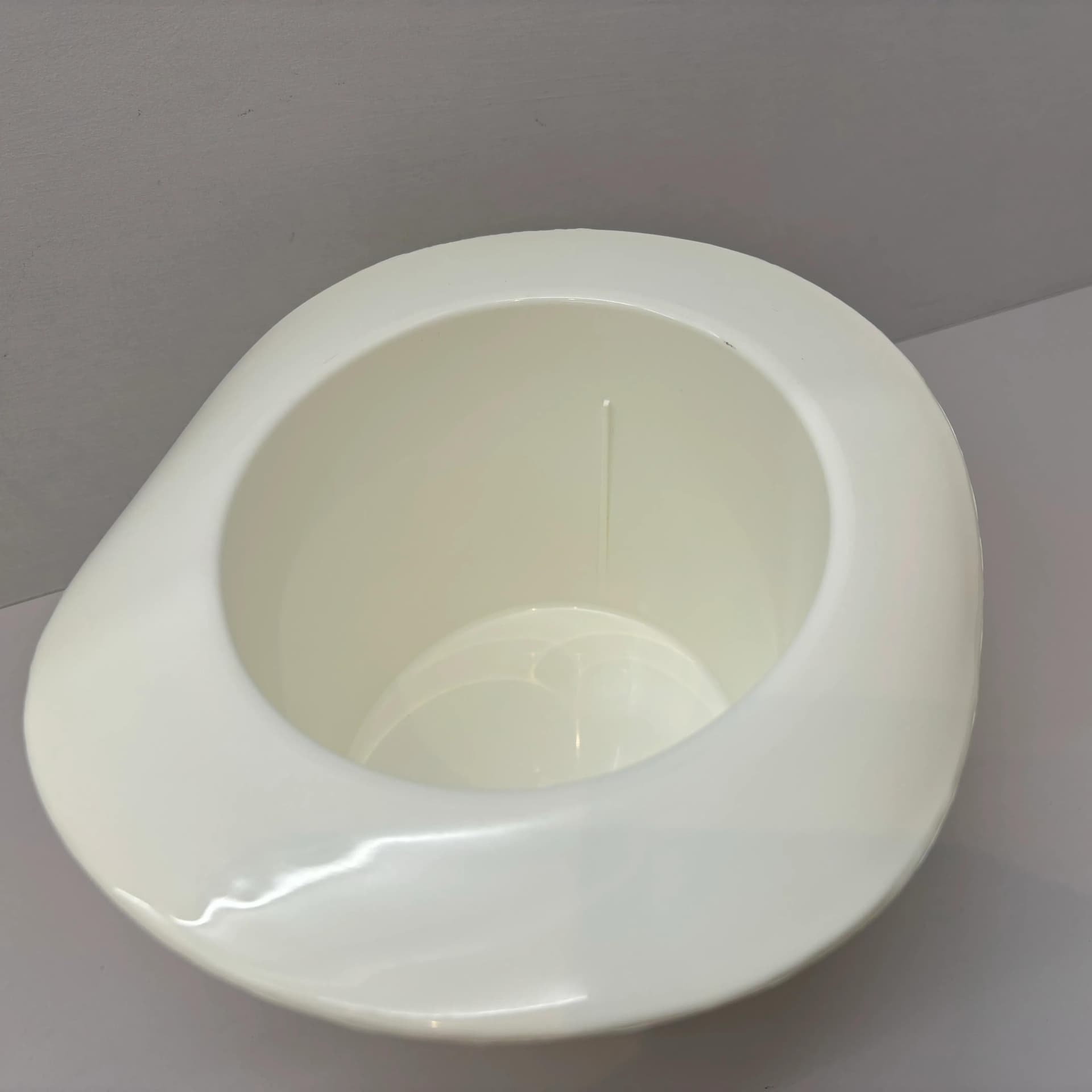 Decorative container, ivory white plastic, Koziol, Germany, 1980s. - 25464