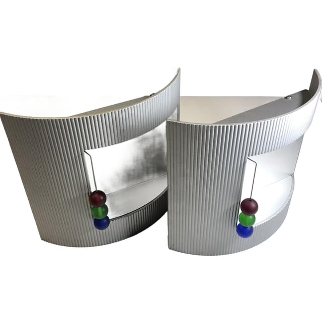 Para kinkietów, aluminium multikolor, proj. J. Medebach, Belux, Szwajcaria, lata 90. - WYMIARY