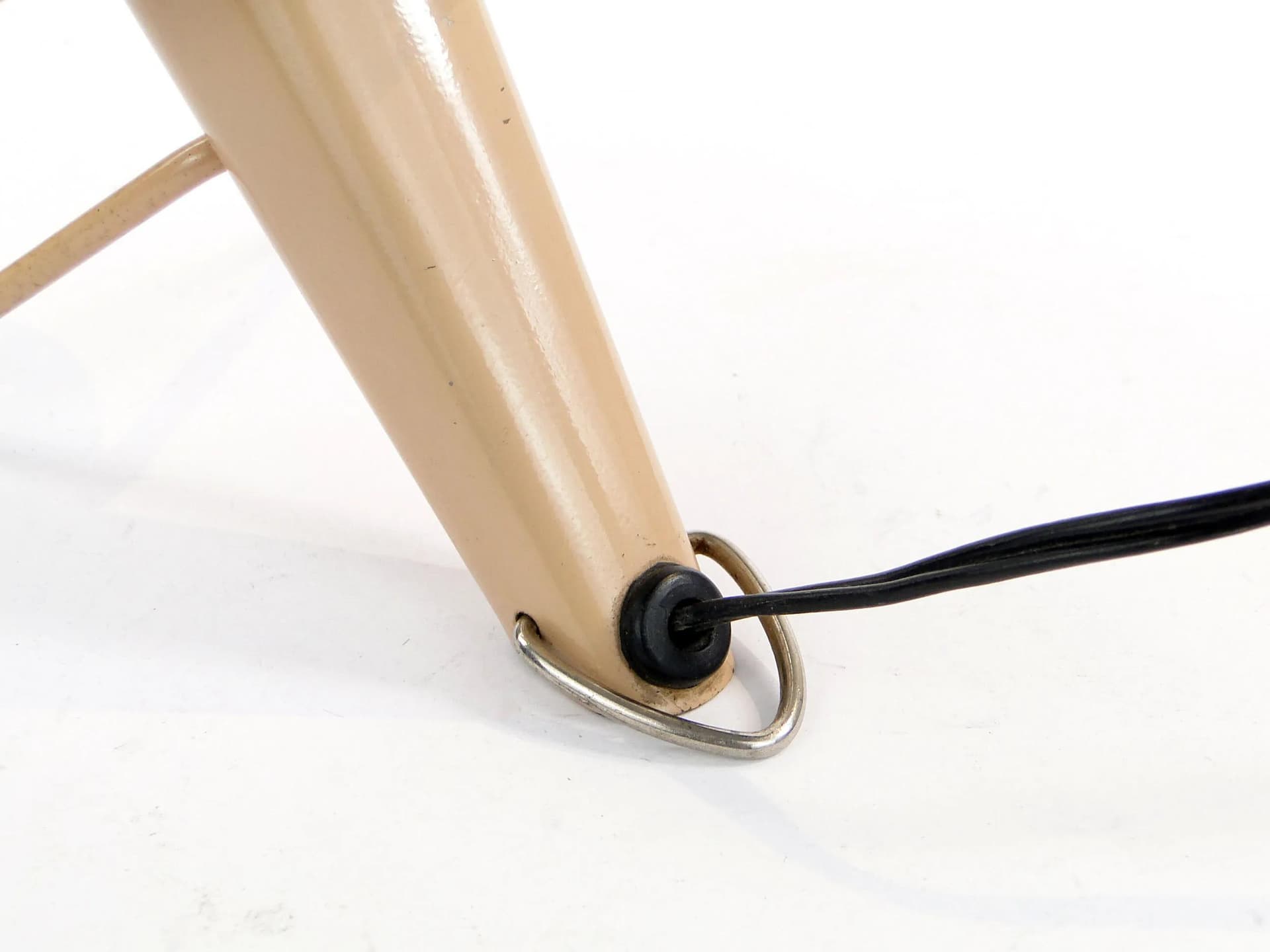 Table or Wall Lamp, Pop Art, lacquered steel ivory white, by A. Gałecki, Poland, 1960s - 25509