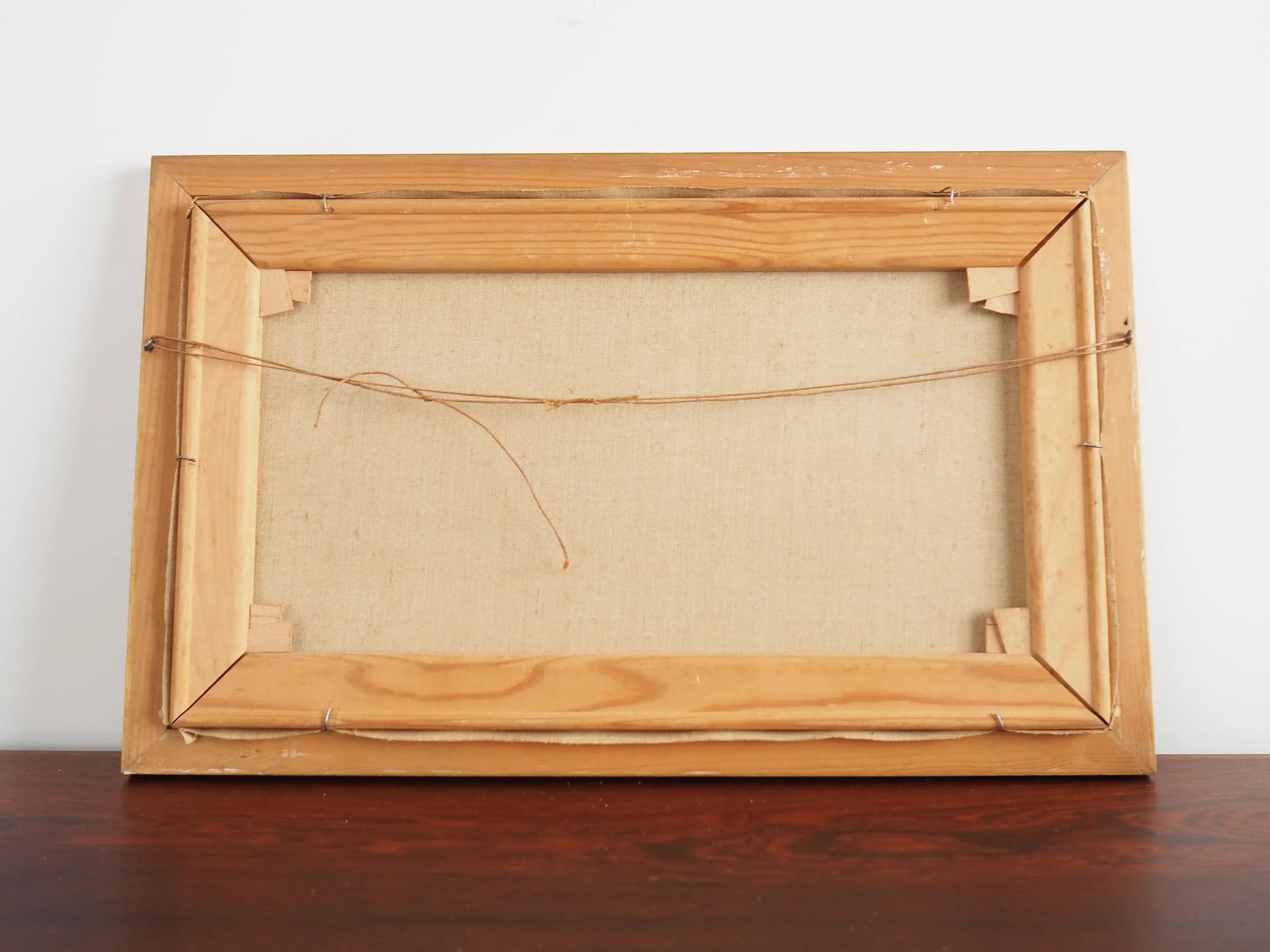 Painting Las mieszany, turquoise, oil on canvas, Poland, 1960s - 25574