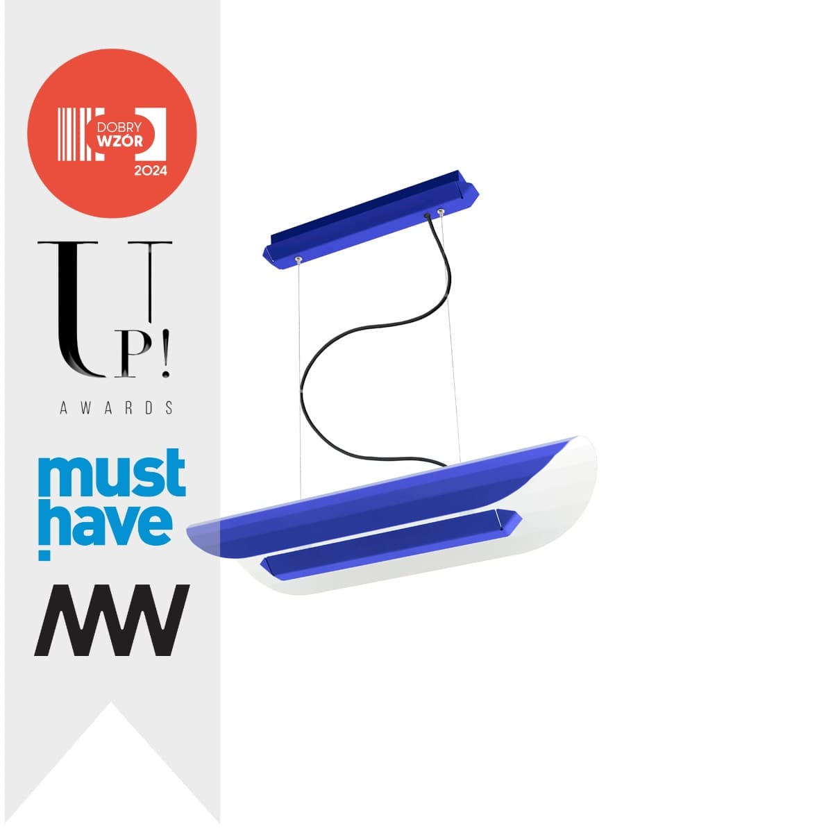 APOLIN 65cm pendant lamp, cobalt/white, Kaspa x Grynasz Studio - 2754