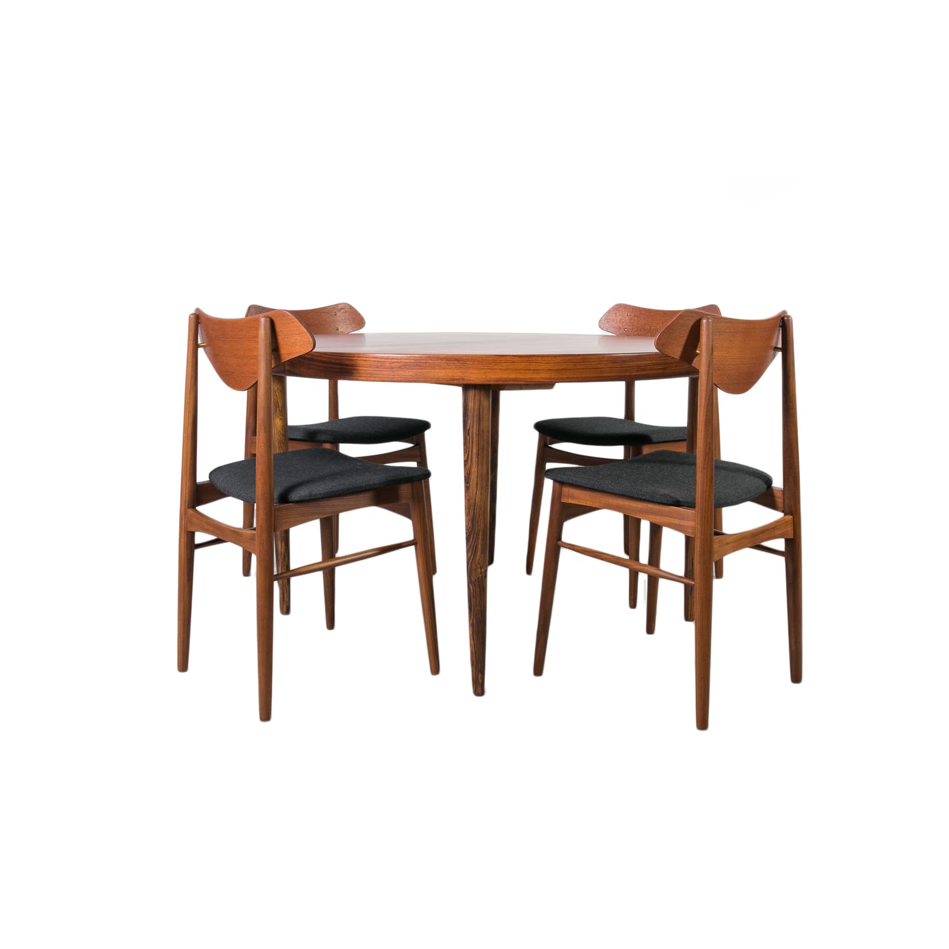 Zestaw jadalniany, drewno tekowe brązowy ciemny, Dania, lata 60. - 2739