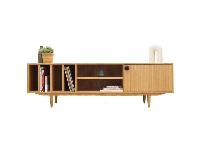 Sideboard, skandynawski, dąb żółty, Polska, lata 60. - WYMIARY