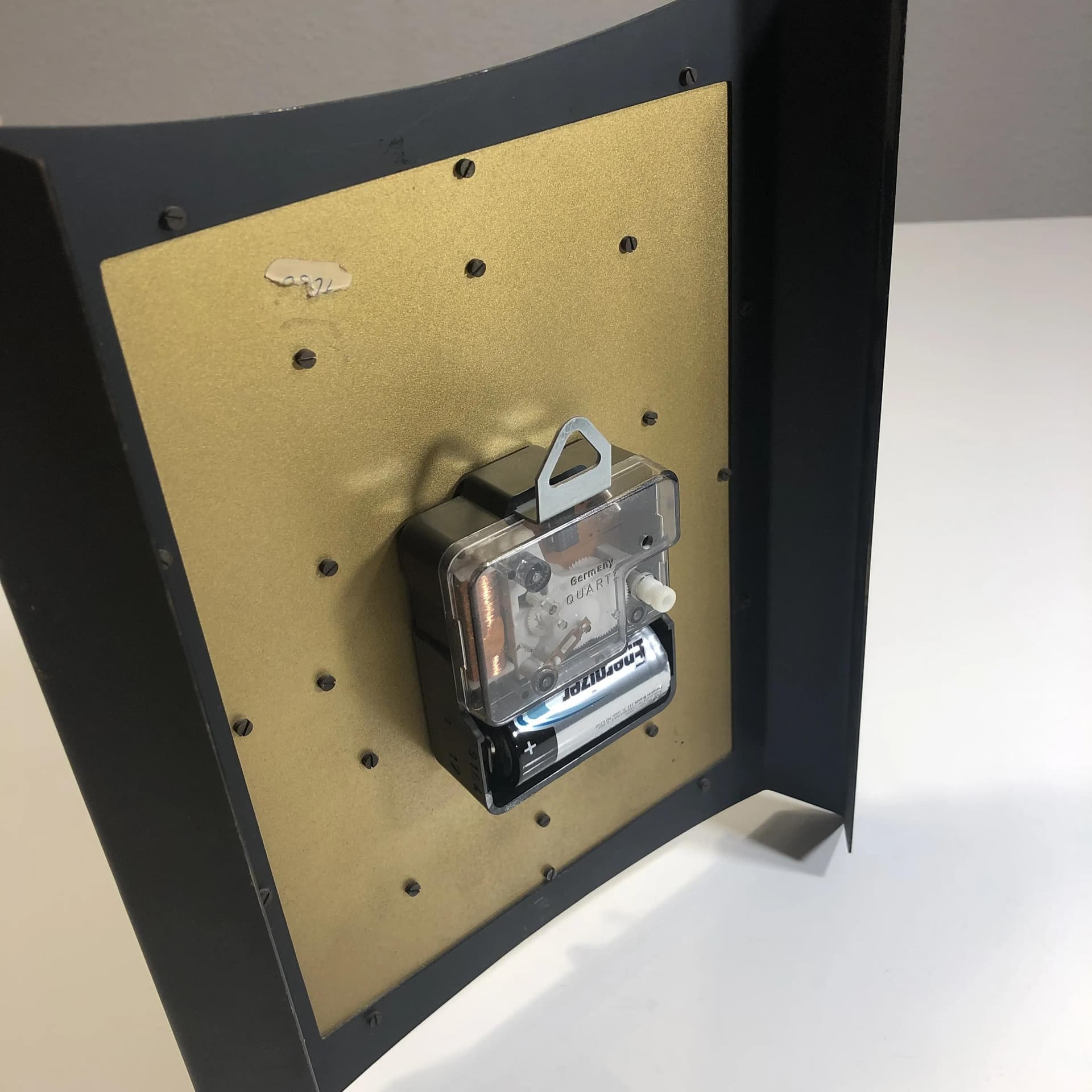 Zegar ścienny, Atlanta Electric, metal złoty, Niemcy, lata 80. - 25759